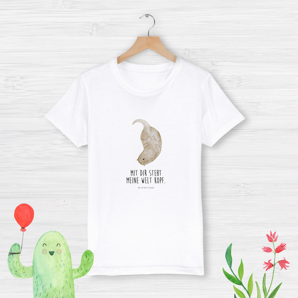 Organic Kinder T-Shirt Otter kopfüber Kinder T-Shirt, Kinder T-Shirt Mädchen, Kinder T-Shirt Jungen, Otter, Fischotter, Seeotter, Otter Seeotter See Otter