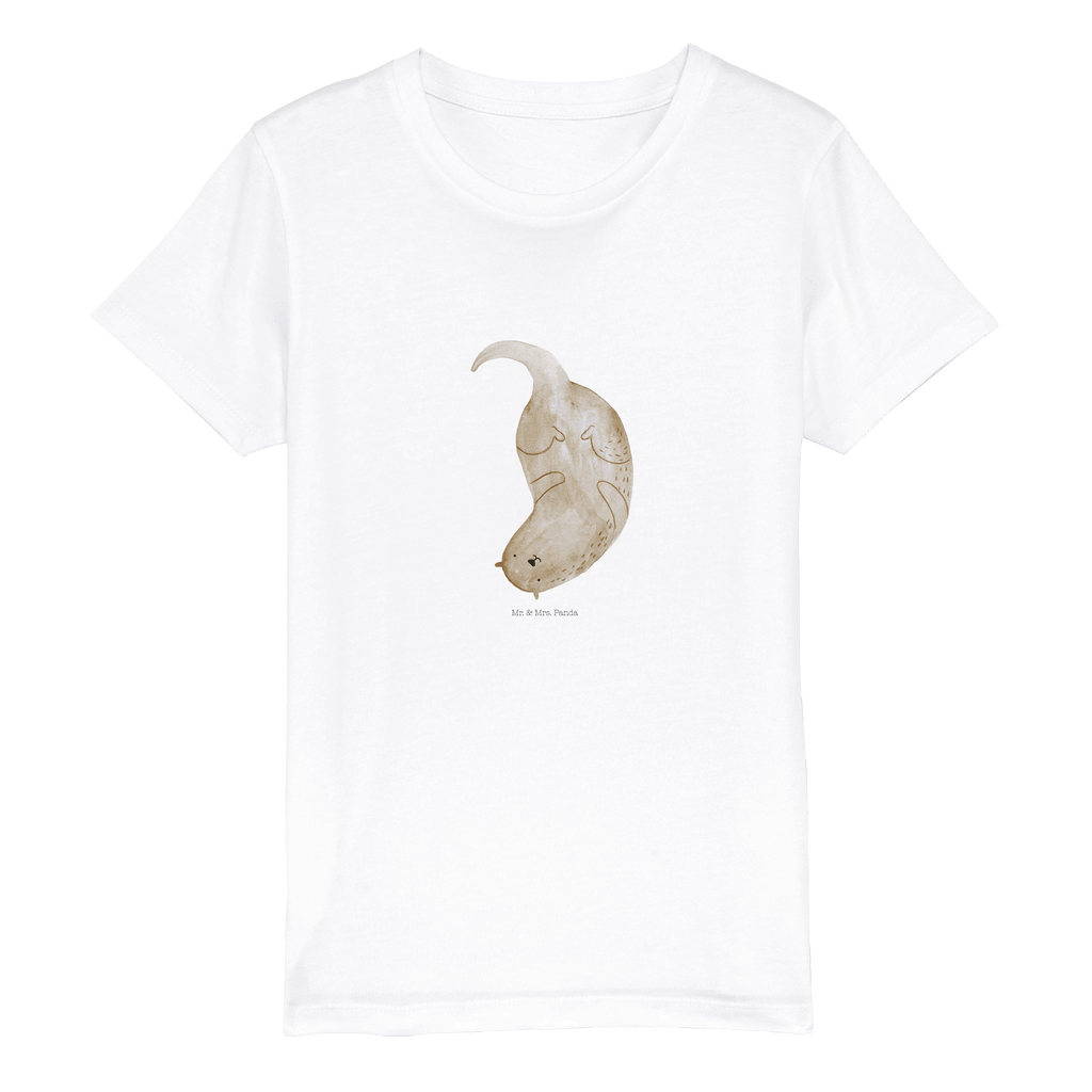 Organic Kinder T-Shirt Otter kopfüber Kinder T-Shirt, Kinder T-Shirt Mädchen, Kinder T-Shirt Jungen, Otter, Fischotter, Seeotter, Otter Seeotter See Otter