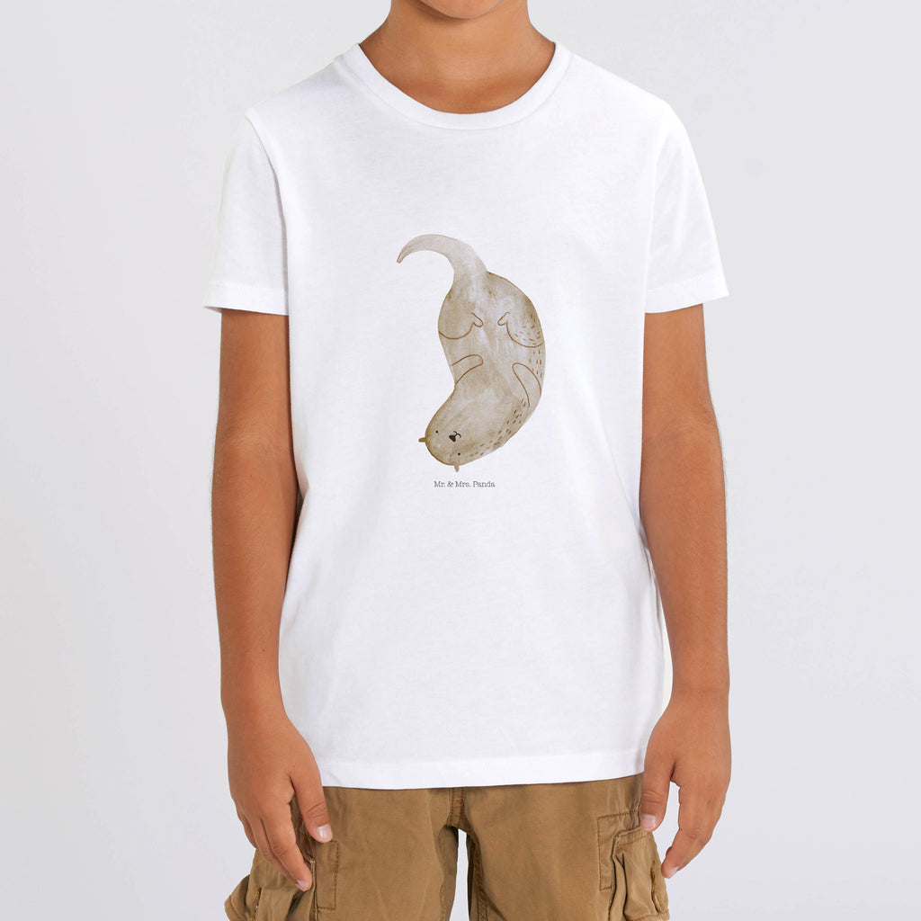 Organic Kinder T-Shirt Otter kopfüber Kinder T-Shirt, Kinder T-Shirt Mädchen, Kinder T-Shirt Jungen, Otter, Fischotter, Seeotter, Otter Seeotter See Otter