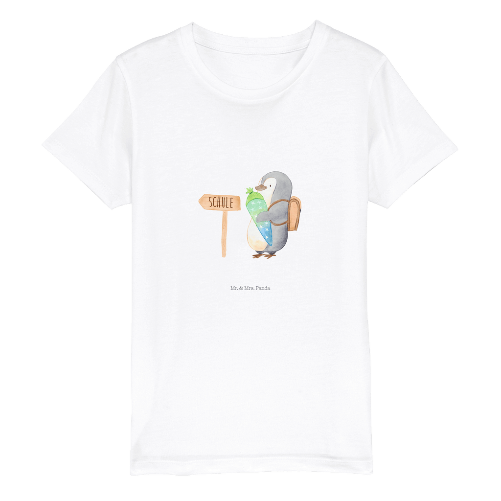 Organic Kinder T-Shirt Pinguin Schultüte Kinder T-Shirt, Kinder T-Shirt Mädchen, Kinder T-Shirt Jungen, Pinguin, Schulanfänger, Einschulung, 1. Klasse, Geschenk zur Einschulung, erster Schultag, Schulranzen