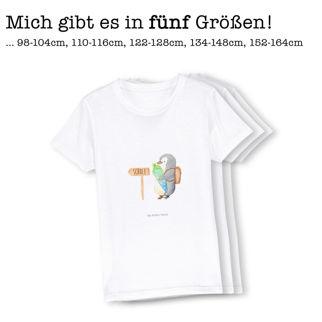 Organic Kinder T-Shirt Pinguin Schultüte Kinder T-Shirt, Kinder T-Shirt Mädchen, Kinder T-Shirt Jungen, Pinguin, Schulanfänger, Einschulung, 1. Klasse, Geschenk zur Einschulung, erster Schultag, Schulranzen