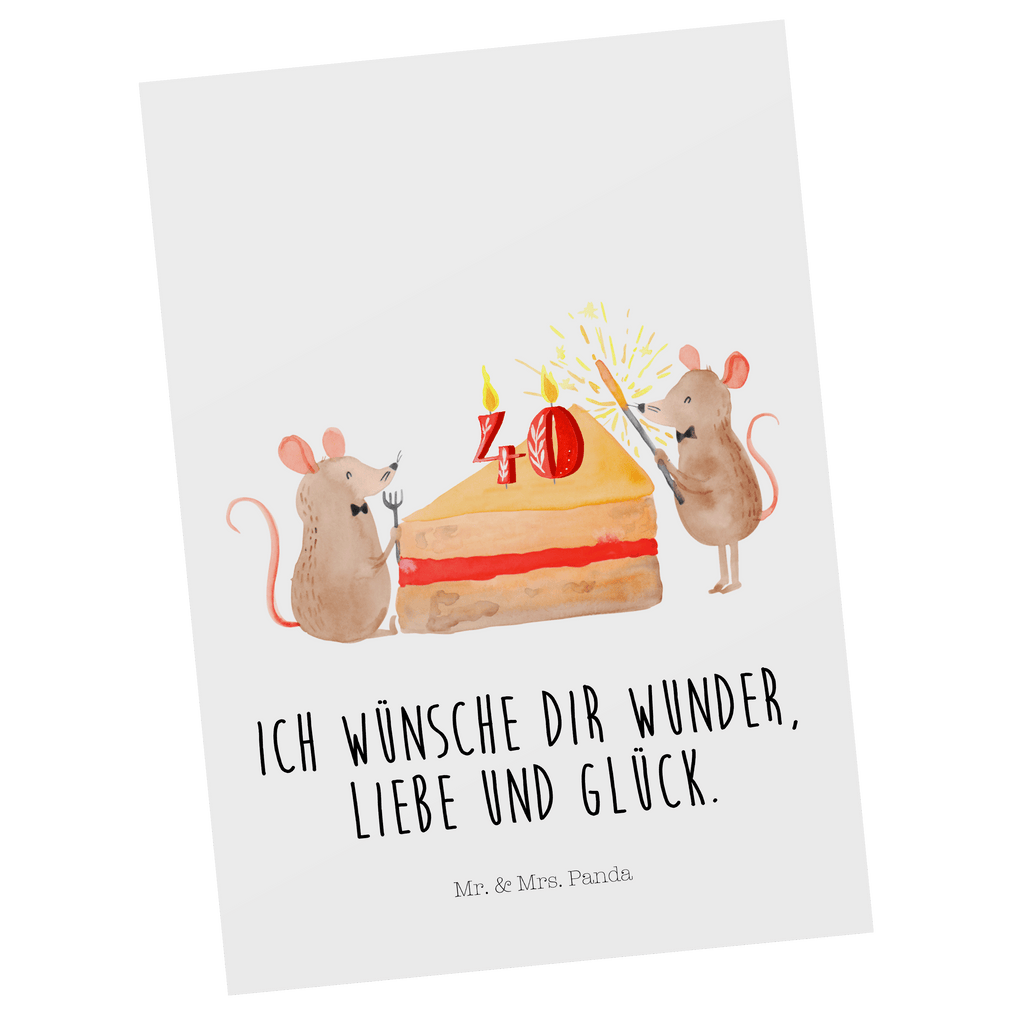 Postkarte 40. Geburtstag Mäuse Kuchen Geschenkkarte, Grußkarte, Karte, Einladung, Ansichtskarte, Geburtstagskarte, Einladungskarte, Dankeskarte, Geburtstag, Geburtstagsgeschenk, Geschenk, Maus, Geburtstage, Happy Birthday, Geburtstagsfeier