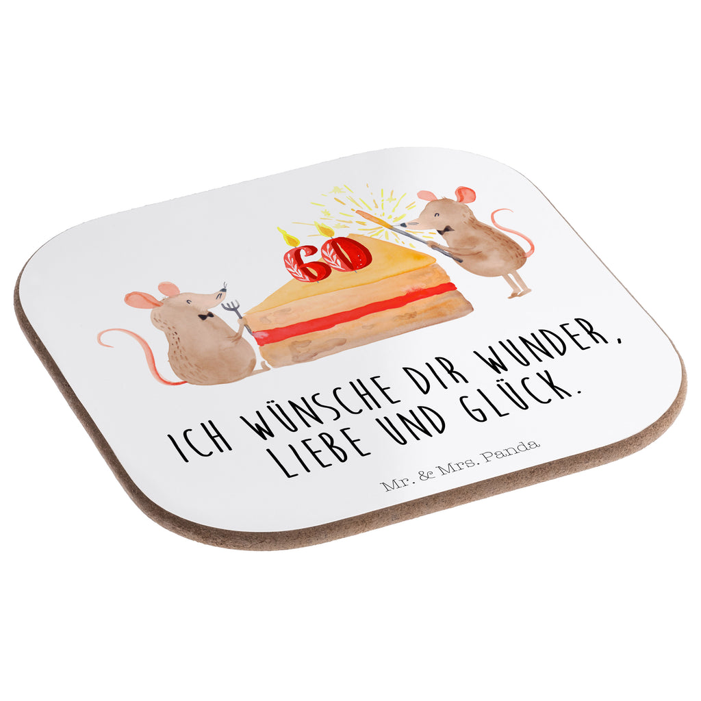 Quadratische Untersetzer 60. Geburtstag Mäuse Kuchen Bierdeckel, Glasuntersetzer, Untersetzer Gläser, Getränkeuntersetzer, Geburtstag, Geburtstagsgeschenk, Geschenk, Maus, Geburtstage, Happy Birthday, Geburtstagsfeier