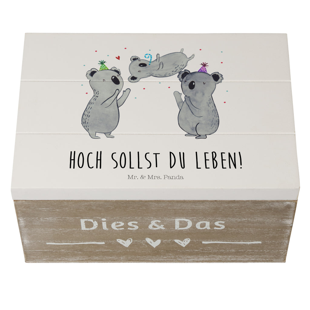 Holzkiste Koalas feiern Geburtstag Holzkiste, Kiste, Schatzkiste, Truhe, Schatulle, XXL, Erinnerungsbox, Erinnerungskiste, Dekokiste, Aufbewahrungsbox, Geburtstag, Geburtstagsgeschenk, Geschenk, Koala, Geburtstage, Happy Birthday, Geburtstagsfeier