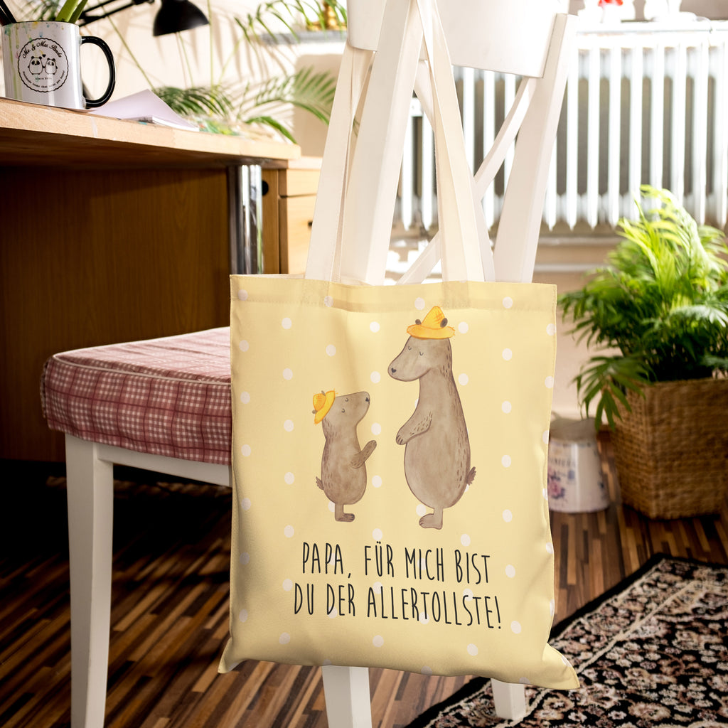 Einkaufstasche Bären mit Hut Tragetasche, Tasche, Beutel, Stofftasche, Baumwolltasche, Umhängetasche, Shopper, Familie, Vatertag, Muttertag, Bruder, Schwester, Mama, Papa, Oma, Opa, Bär, Bären, Vater, Papi, Paps, Dad, Daddy, Lieblingsmensch, Sohn, Söhne, Kind, Kinder, Vater-Sohn, Family, Vorbild