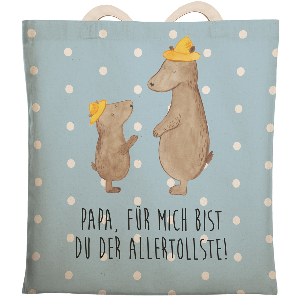 Einkaufstasche Bären mit Hut Tragetasche, Tasche, Beutel, Stofftasche, Baumwolltasche, Umhängetasche, Shopper, Familie, Vatertag, Muttertag, Bruder, Schwester, Mama, Papa, Oma, Opa, Bär, Bären, Vater, Papi, Paps, Dad, Daddy, Lieblingsmensch, Sohn, Söhne, Kind, Kinder, Vater-Sohn, Family, Vorbild