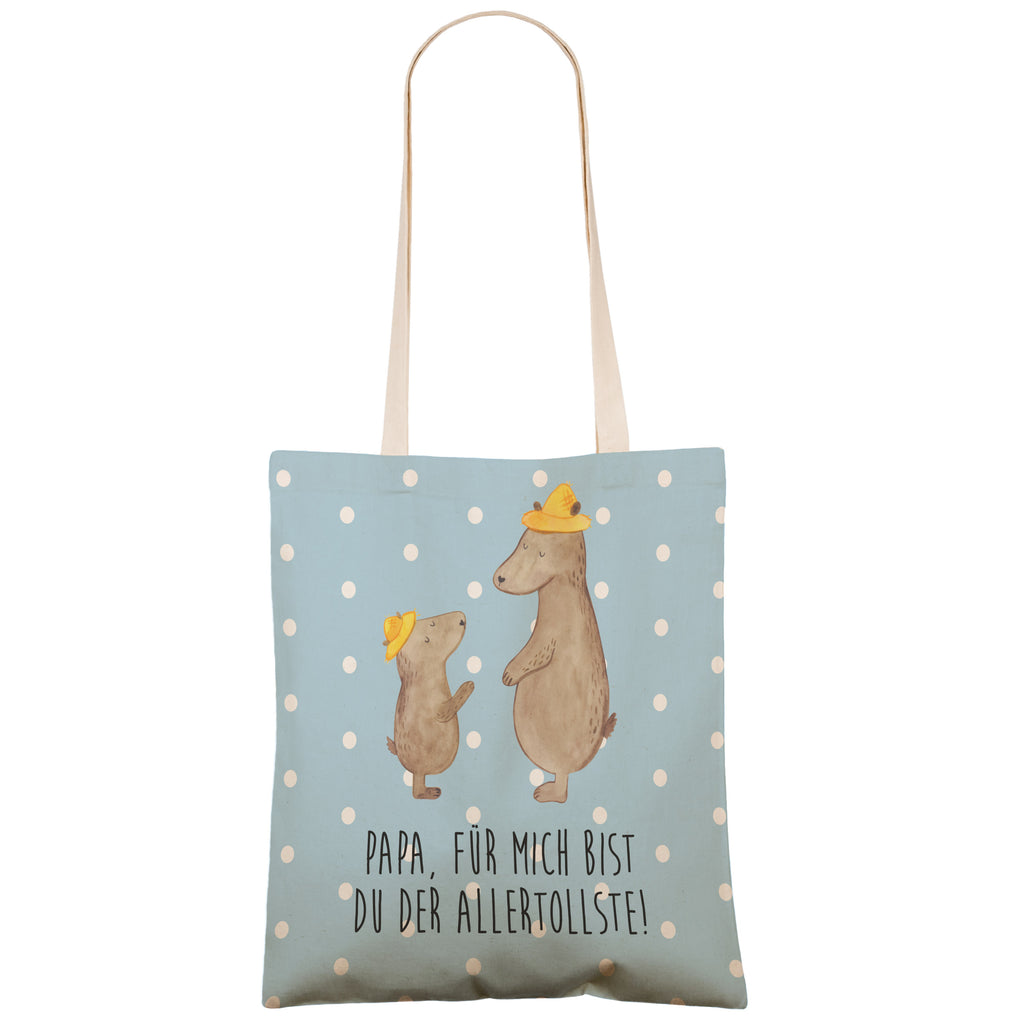 Einkaufstasche Bären mit Hut Tragetasche, Tasche, Beutel, Stofftasche, Baumwolltasche, Umhängetasche, Shopper, Familie, Vatertag, Muttertag, Bruder, Schwester, Mama, Papa, Oma, Opa, Bär, Bären, Vater, Papi, Paps, Dad, Daddy, Lieblingsmensch, Sohn, Söhne, Kind, Kinder, Vater-Sohn, Family, Vorbild