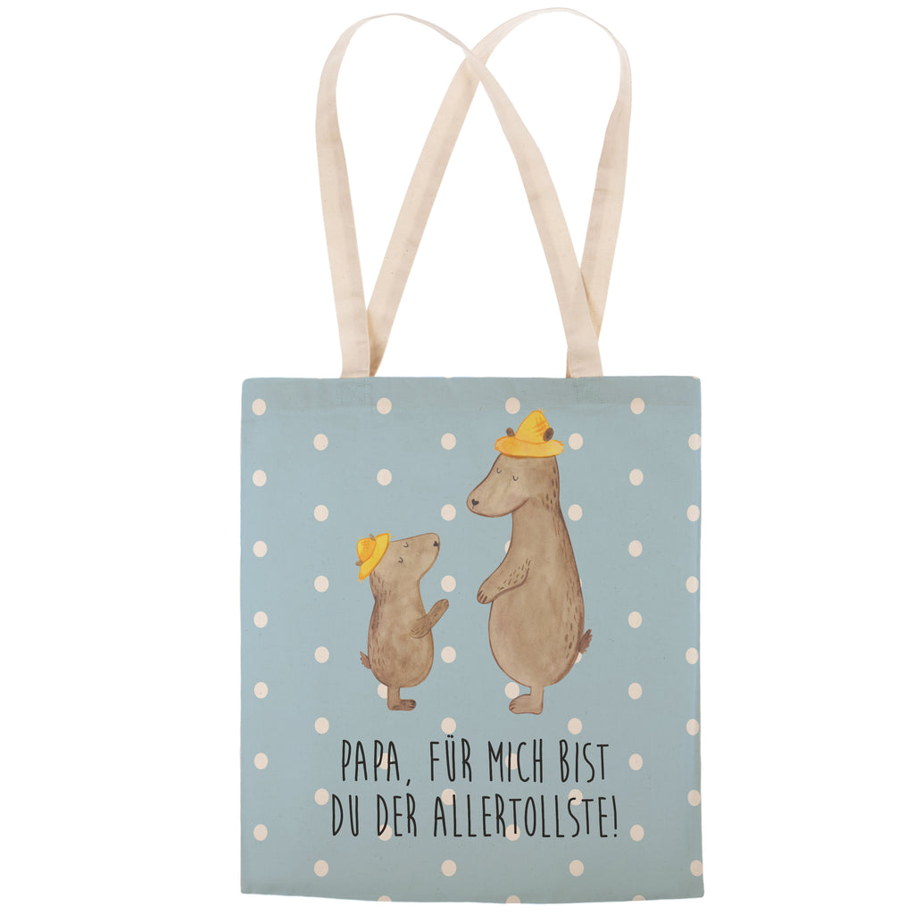 Einkaufstasche Bären mit Hut Tragetasche, Tasche, Beutel, Stofftasche, Baumwolltasche, Umhängetasche, Shopper, Familie, Vatertag, Muttertag, Bruder, Schwester, Mama, Papa, Oma, Opa, Bär, Bären, Vater, Papi, Paps, Dad, Daddy, Lieblingsmensch, Sohn, Söhne, Kind, Kinder, Vater-Sohn, Family, Vorbild
