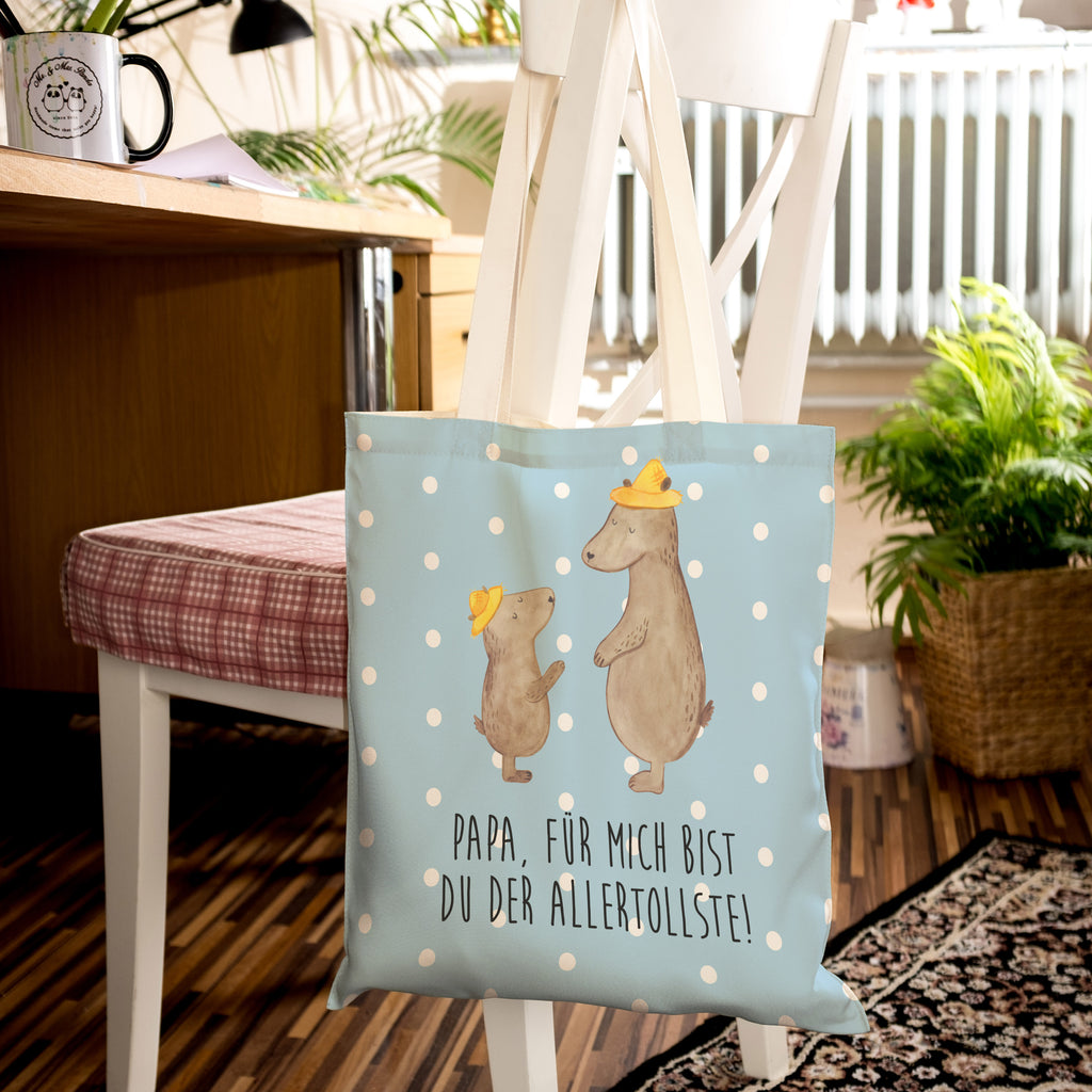 Einkaufstasche Bären mit Hut Tragetasche, Tasche, Beutel, Stofftasche, Baumwolltasche, Umhängetasche, Shopper, Familie, Vatertag, Muttertag, Bruder, Schwester, Mama, Papa, Oma, Opa, Bär, Bären, Vater, Papi, Paps, Dad, Daddy, Lieblingsmensch, Sohn, Söhne, Kind, Kinder, Vater-Sohn, Family, Vorbild