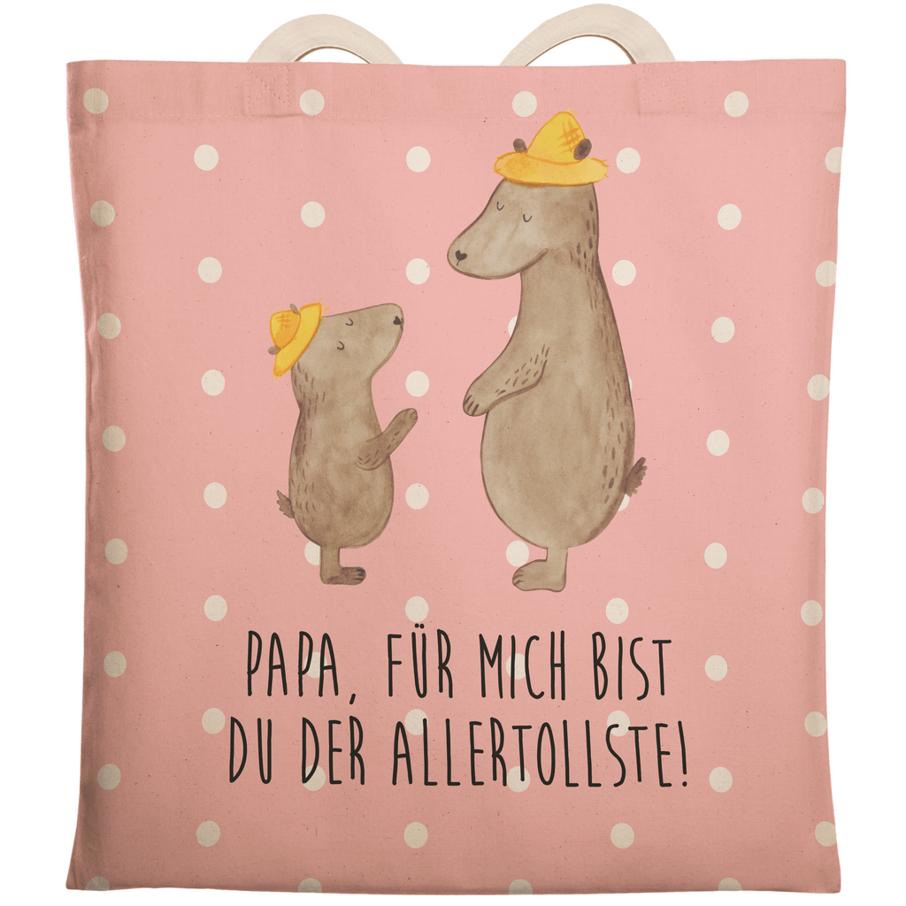 Einkaufstasche Bären mit Hut Tragetasche, Tasche, Beutel, Stofftasche, Baumwolltasche, Umhängetasche, Shopper, Familie, Vatertag, Muttertag, Bruder, Schwester, Mama, Papa, Oma, Opa, Bär, Bären, Vater, Papi, Paps, Dad, Daddy, Lieblingsmensch, Sohn, Söhne, Kind, Kinder, Vater-Sohn, Family, Vorbild