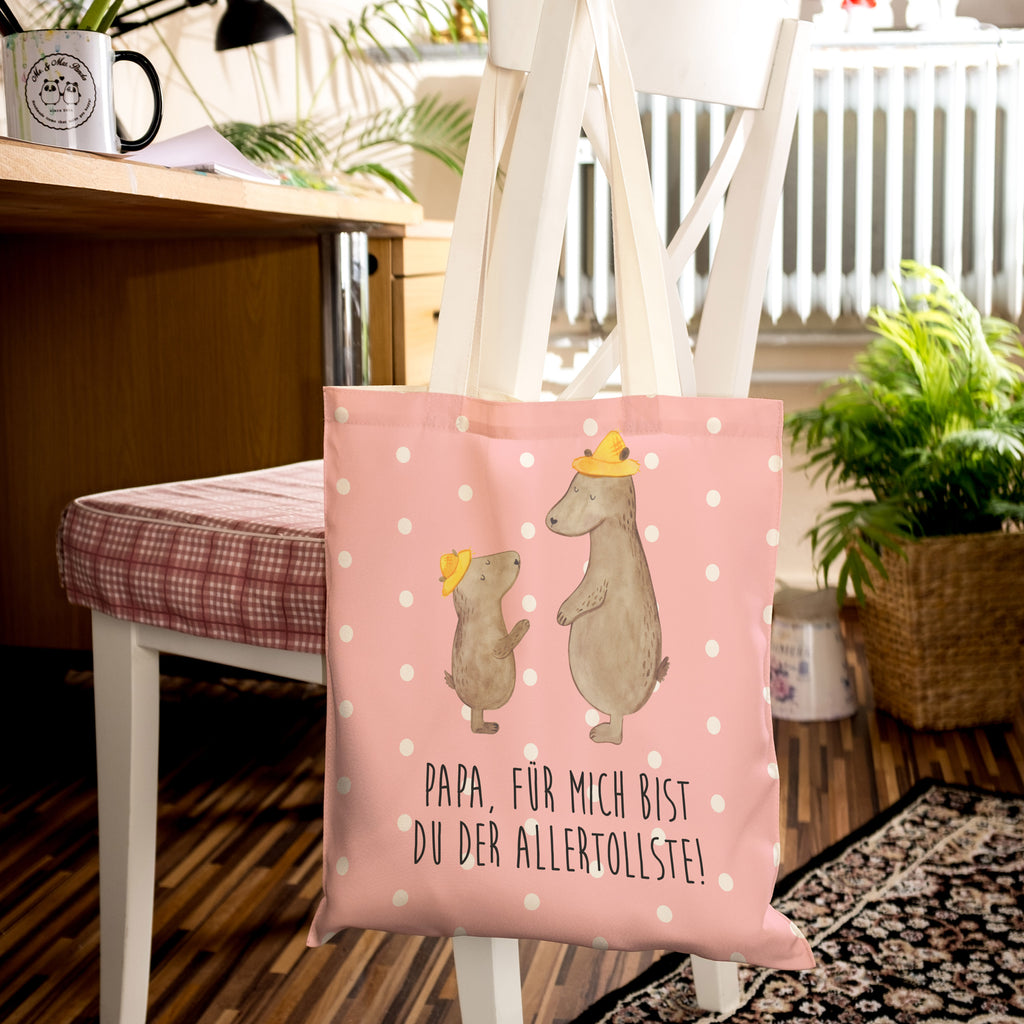 Einkaufstasche Bären mit Hut Tragetasche, Tasche, Beutel, Stofftasche, Baumwolltasche, Umhängetasche, Shopper, Familie, Vatertag, Muttertag, Bruder, Schwester, Mama, Papa, Oma, Opa, Bär, Bären, Vater, Papi, Paps, Dad, Daddy, Lieblingsmensch, Sohn, Söhne, Kind, Kinder, Vater-Sohn, Family, Vorbild
