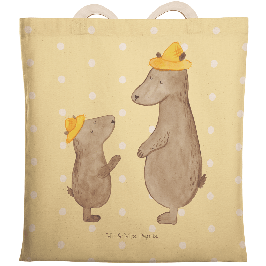 Einkaufstasche Bären mit Hut Tragetasche, Tasche, Beutel, Stofftasche, Baumwolltasche, Umhängetasche, Shopper, Familie, Vatertag, Muttertag, Bruder, Schwester, Mama, Papa, Oma, Opa, Bär, Bären, Vater, Papi, Paps, Dad, Daddy, Lieblingsmensch, Sohn, Söhne, Kind, Kinder, Vater-Sohn, Family, Vorbild