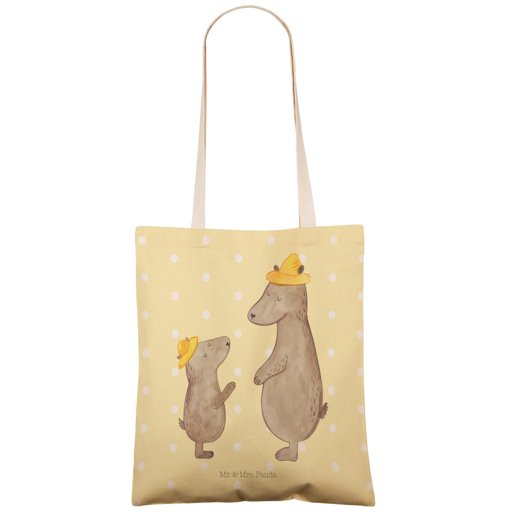 Einkaufstasche Bären mit Hut Tragetasche, Tasche, Beutel, Stofftasche, Baumwolltasche, Umhängetasche, Shopper, Familie, Vatertag, Muttertag, Bruder, Schwester, Mama, Papa, Oma, Opa, Bär, Bären, Vater, Papi, Paps, Dad, Daddy, Lieblingsmensch, Sohn, Söhne, Kind, Kinder, Vater-Sohn, Family, Vorbild