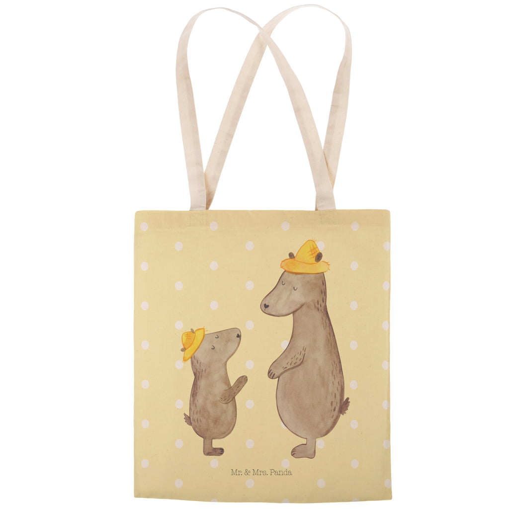 Einkaufstasche Bären mit Hut Tragetasche, Tasche, Beutel, Stofftasche, Baumwolltasche, Umhängetasche, Shopper, Familie, Vatertag, Muttertag, Bruder, Schwester, Mama, Papa, Oma, Opa, Bär, Bären, Vater, Papi, Paps, Dad, Daddy, Lieblingsmensch, Sohn, Söhne, Kind, Kinder, Vater-Sohn, Family, Vorbild