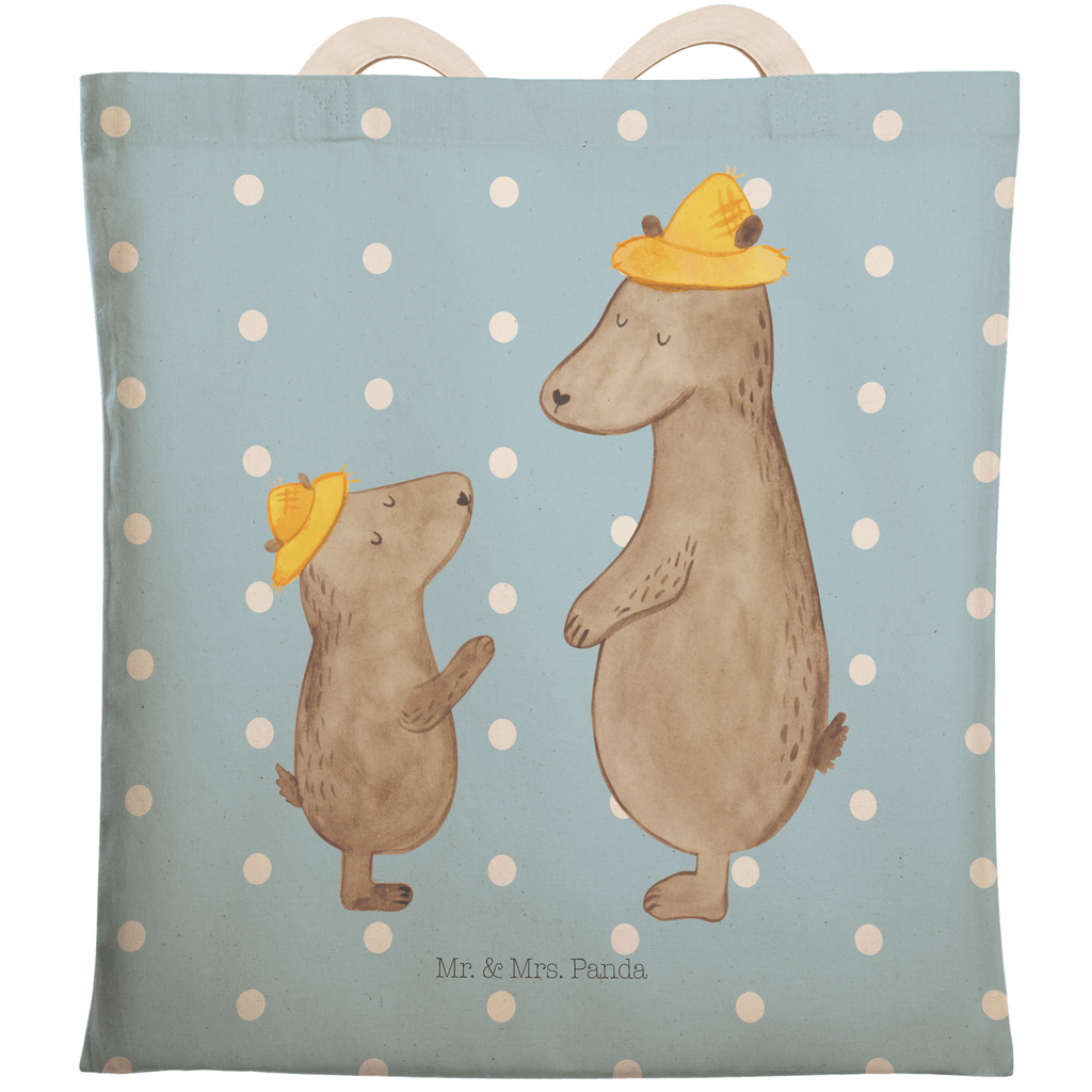 Einkaufstasche Bären mit Hut Tragetasche, Tasche, Beutel, Stofftasche, Baumwolltasche, Umhängetasche, Shopper, Familie, Vatertag, Muttertag, Bruder, Schwester, Mama, Papa, Oma, Opa, Bär, Bären, Vater, Papi, Paps, Dad, Daddy, Lieblingsmensch, Sohn, Söhne, Kind, Kinder, Vater-Sohn, Family, Vorbild