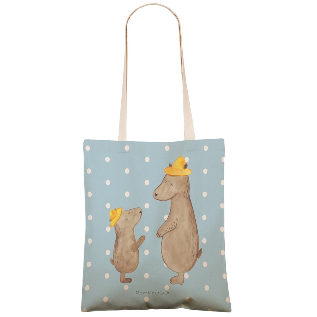 Einkaufstasche Bären mit Hut Tragetasche, Tasche, Beutel, Stofftasche, Baumwolltasche, Umhängetasche, Shopper, Familie, Vatertag, Muttertag, Bruder, Schwester, Mama, Papa, Oma, Opa, Bär, Bären, Vater, Papi, Paps, Dad, Daddy, Lieblingsmensch, Sohn, Söhne, Kind, Kinder, Vater-Sohn, Family, Vorbild