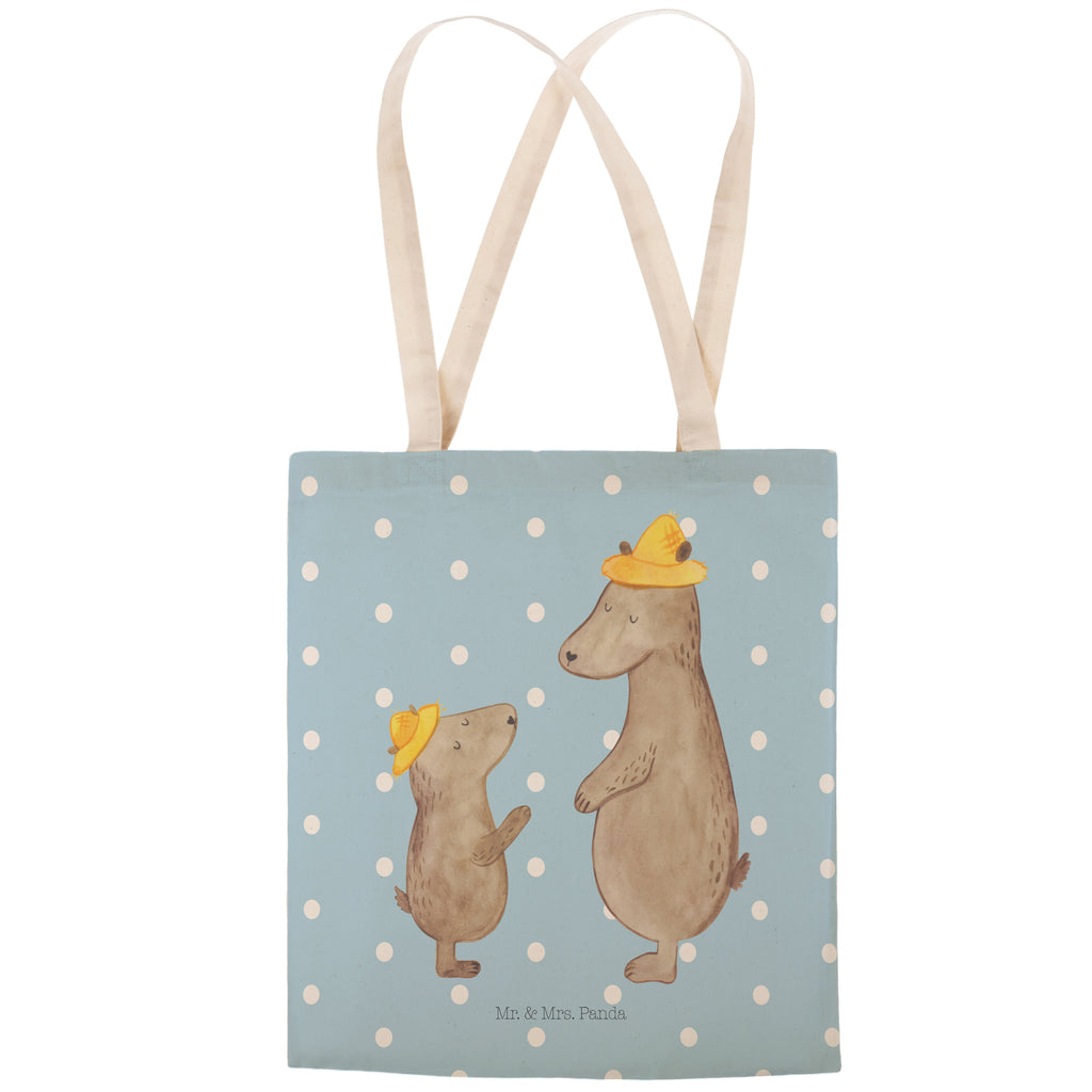 Einkaufstasche Bären mit Hut Tragetasche, Tasche, Beutel, Stofftasche, Baumwolltasche, Umhängetasche, Shopper, Familie, Vatertag, Muttertag, Bruder, Schwester, Mama, Papa, Oma, Opa, Bär, Bären, Vater, Papi, Paps, Dad, Daddy, Lieblingsmensch, Sohn, Söhne, Kind, Kinder, Vater-Sohn, Family, Vorbild