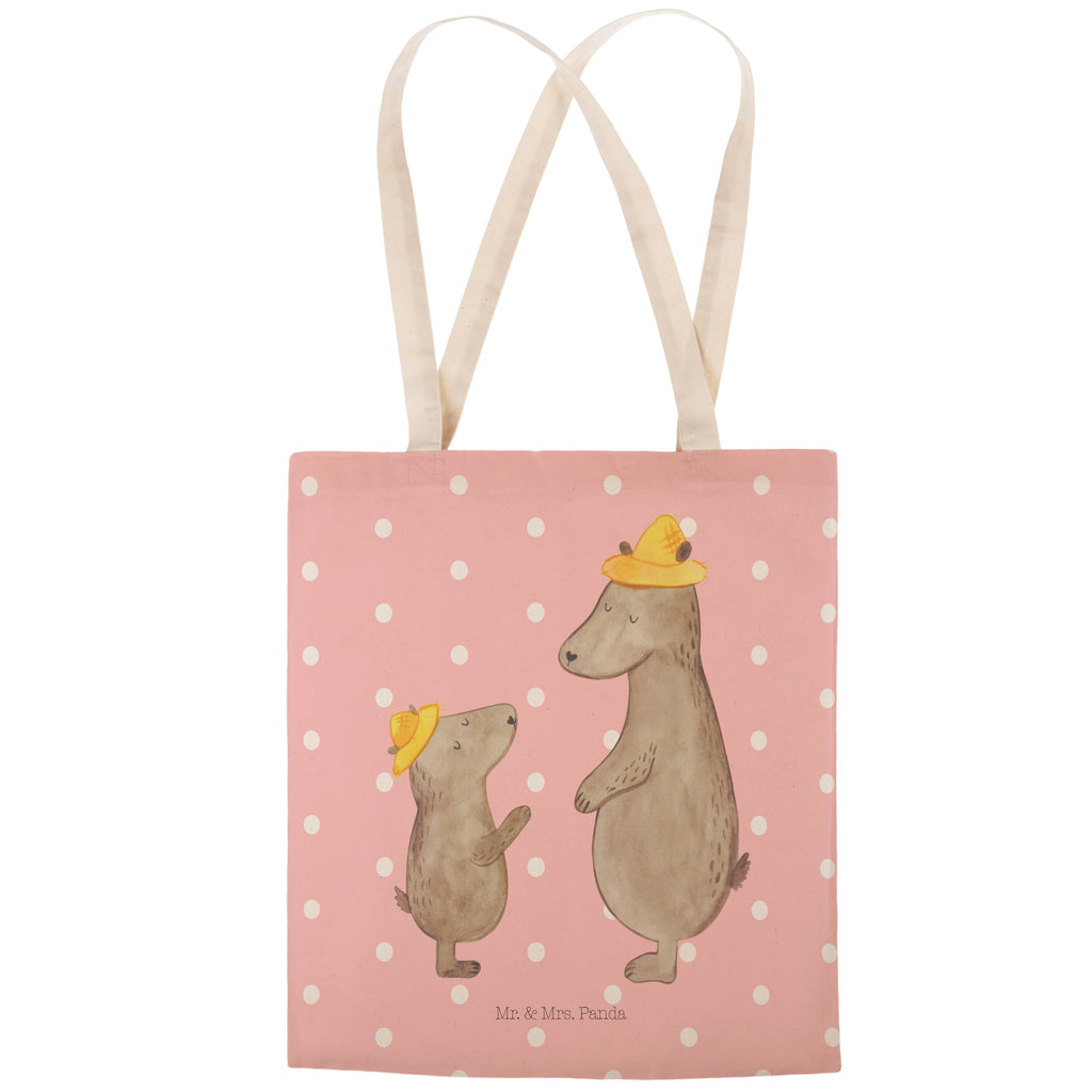 Einkaufstasche Bären mit Hut Tragetasche, Tasche, Beutel, Stofftasche, Baumwolltasche, Umhängetasche, Shopper, Familie, Vatertag, Muttertag, Bruder, Schwester, Mama, Papa, Oma, Opa, Bär, Bären, Vater, Papi, Paps, Dad, Daddy, Lieblingsmensch, Sohn, Söhne, Kind, Kinder, Vater-Sohn, Family, Vorbild