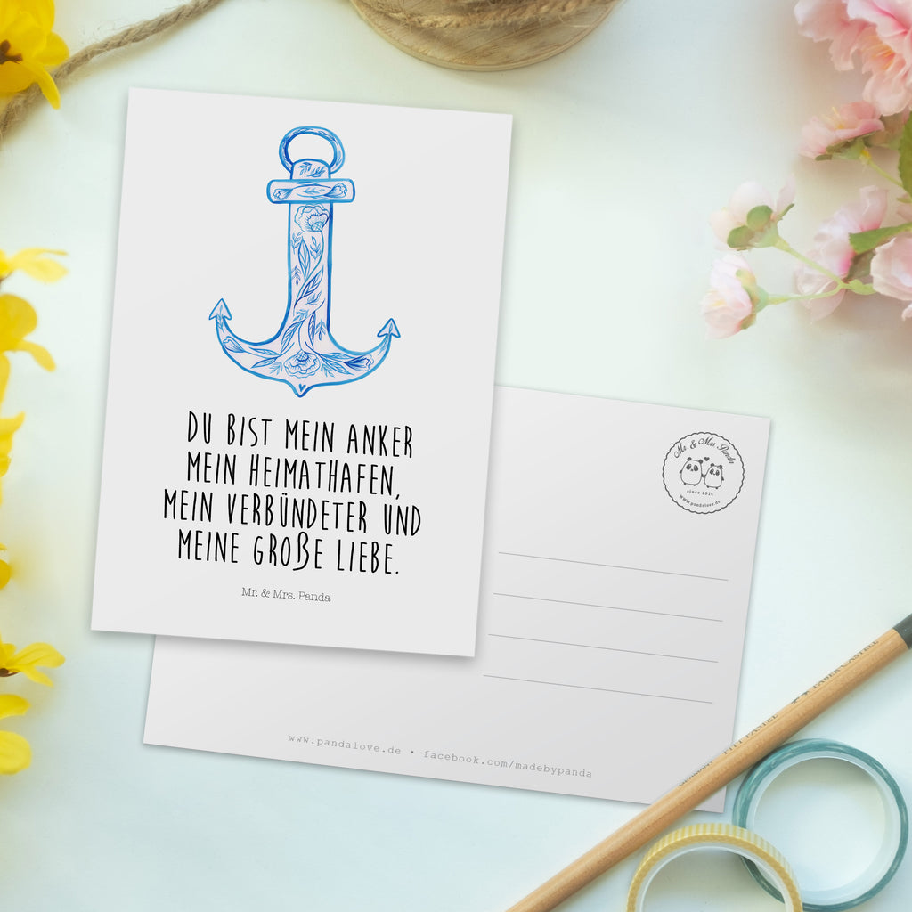 Postkarte Anker Blau Geschenkkarte, Grußkarte, Karte, Einladung, Ansichtskarte, Geburtstagskarte, Einladungskarte, Dankeskarte, Tiermotive, Gute Laune, lustige Sprüche, Tiere