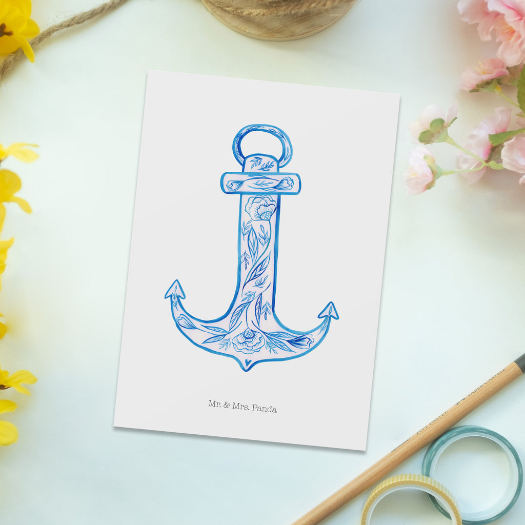 Postkarte Anker Blau Geschenkkarte, Grußkarte, Karte, Einladung, Ansichtskarte, Geburtstagskarte, Einladungskarte, Dankeskarte, Tiermotive, Gute Laune, lustige Sprüche, Tiere