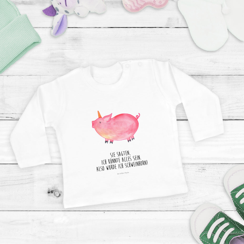 3-6 Monate Baby Longsleeve Einhorn Schweinhorn Mädchen, Jungen, Baby, Langarm, Bio, Kleidung, Einhorn, Einhörner, Einhorn Deko, Pegasus, Unicorn, Party, Spaß, Schwein, Schweinhorn, Bauer, witzig. lustig, Spruch, geschenk, Pig, Piggy, funny, english, englisch