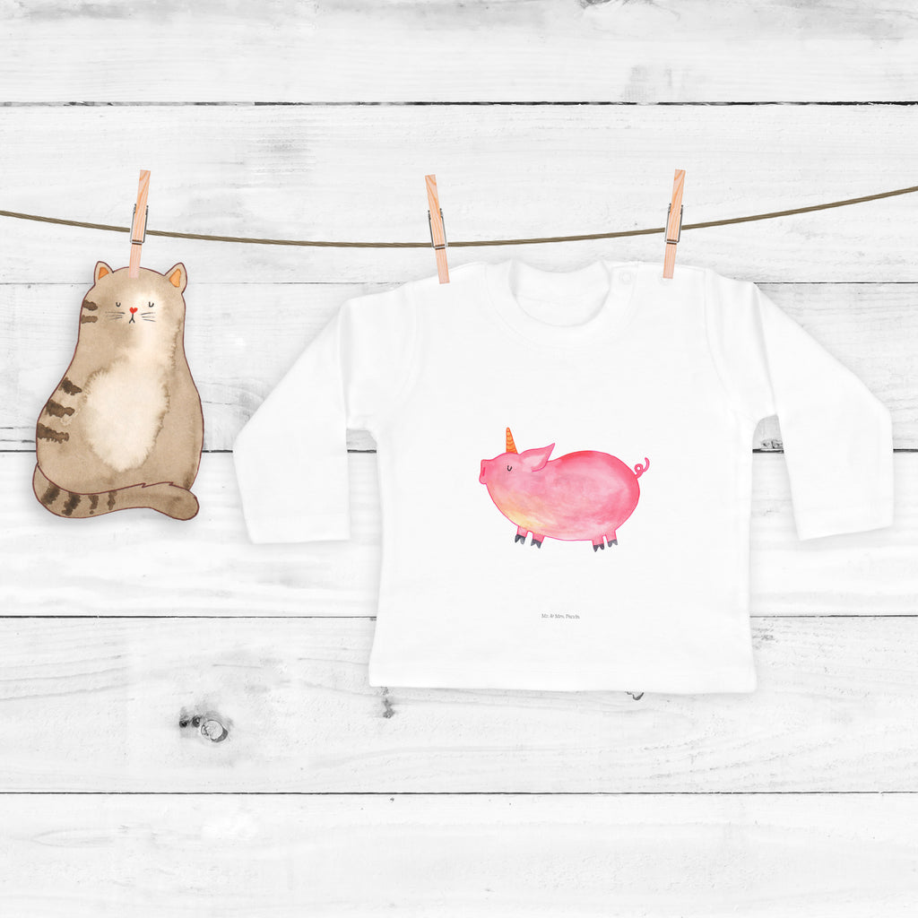 3-6 Monate Baby Longsleeve Einhorn Schweinhorn Mädchen, Jungen, Baby, Langarm, Bio, Kleidung, Einhorn, Einhörner, Einhorn Deko, Pegasus, Unicorn, Party, Spaß, Schwein, Schweinhorn, Bauer, witzig. lustig, Spruch, geschenk, Pig, Piggy, funny, english, englisch