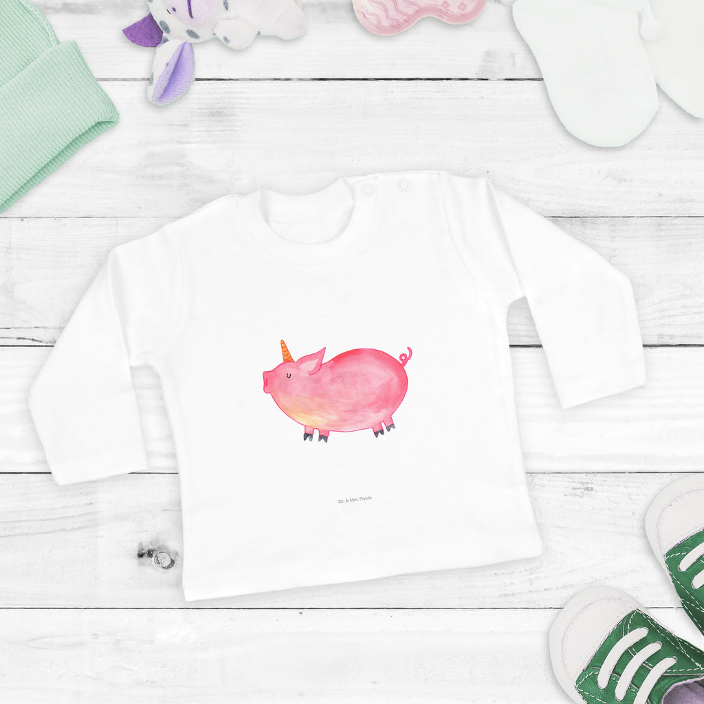 3-6 Monate Baby Longsleeve Einhorn Schweinhorn Mädchen, Jungen, Baby, Langarm, Bio, Kleidung, Einhorn, Einhörner, Einhorn Deko, Pegasus, Unicorn, Party, Spaß, Schwein, Schweinhorn, Bauer, witzig. lustig, Spruch, geschenk, Pig, Piggy, funny, english, englisch