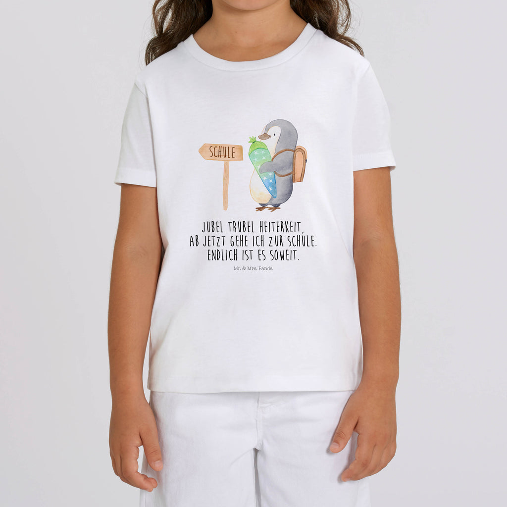 Organic Kinder T-Shirt Pinguin Schultüte Kinder T-Shirt, Kinder T-Shirt Mädchen, Kinder T-Shirt Jungen, Pinguin, Schulanfänger, Einschulung, 1. Klasse, Geschenk zur Einschulung, erster Schultag, Schulranzen