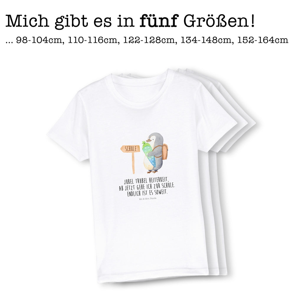Organic Kinder T-Shirt Pinguin Schultüte Kinder T-Shirt, Kinder T-Shirt Mädchen, Kinder T-Shirt Jungen, Pinguin, Schulanfänger, Einschulung, 1. Klasse, Geschenk zur Einschulung, erster Schultag, Schulranzen