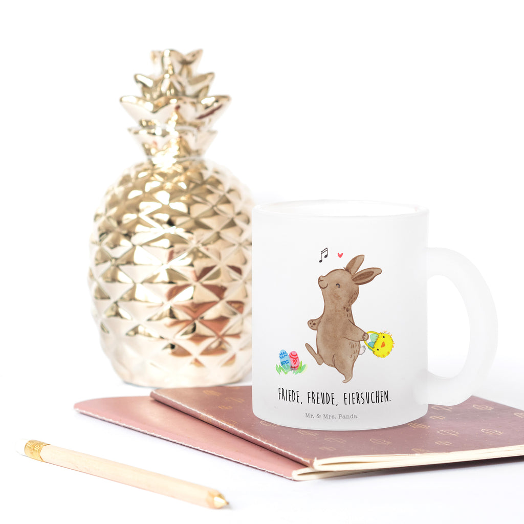 Teetasse Hase Eiersuche Teetasse, Teeglas, Teebecher, Tasse mit Henkel, Tasse, Glas Teetasse, Teetasse aus Glas, Ostern, Osterhase, Ostergeschenke, Osternest, Osterdeko, Geschenk zu Ostern