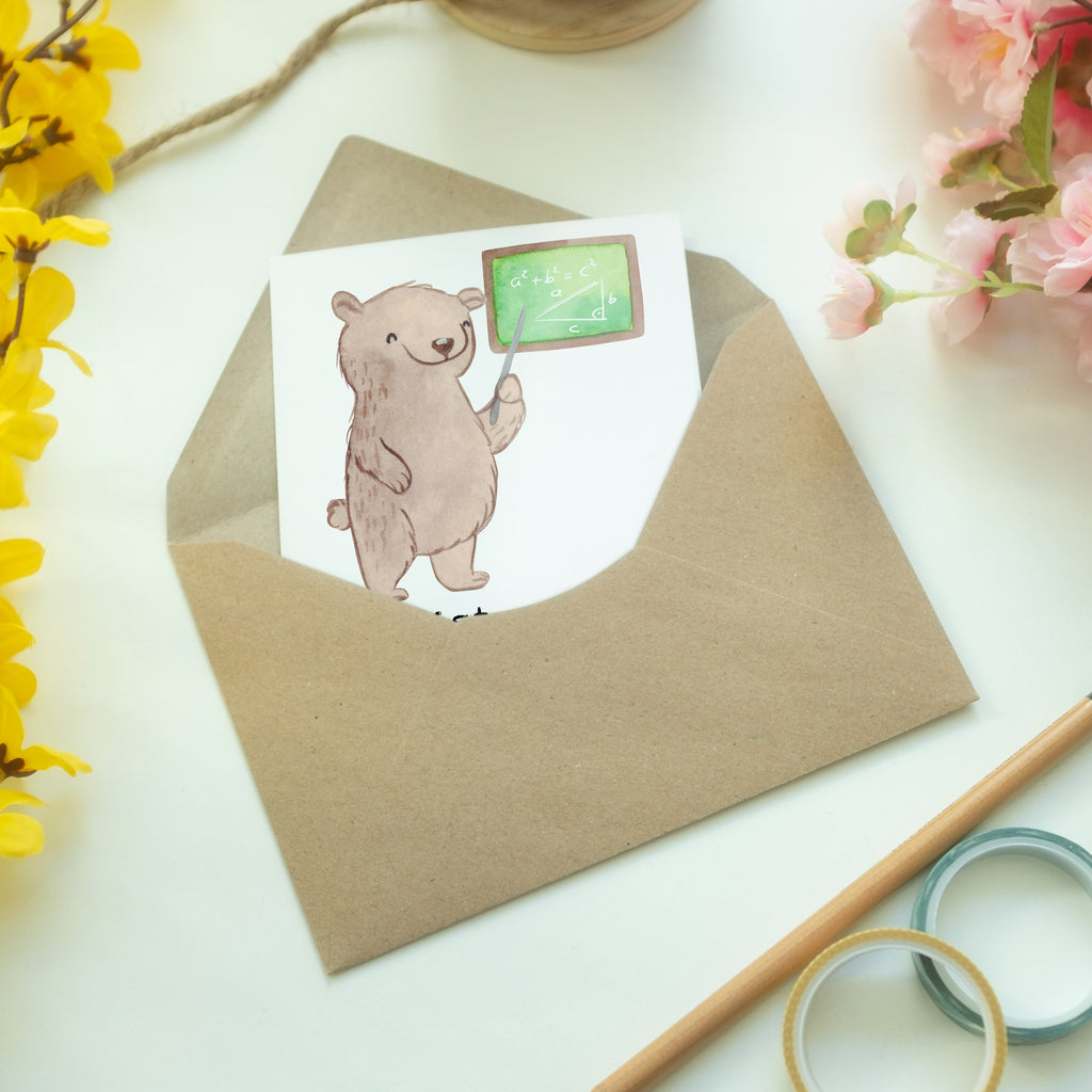 Grußkarte Mathematiklehrer mit Herz Klappkarte, Einladungskarte, Glückwunschkarte, Hochzeitskarte, Geburtstagskarte, Karte, Beruf, Ausbildung, Jubiläum, Abschied, Rente, Kollege, Kollegin, Geschenk, Schenken, Arbeitskollege, Mitarbeiter, Firma, Danke, Dankeschön, Mathematiklehrer, Lehramtstudent, Referendariat, Mathelehrer, Matheunterricht, Mathe, Lehrer