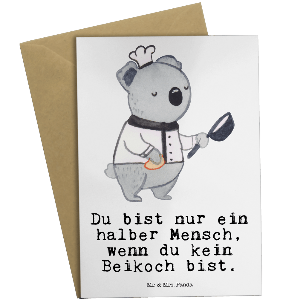 Grußkarte Beikoch mit Herz Klappkarte, Einladungskarte, Glückwunschkarte, Hochzeitskarte, Geburtstagskarte, Karte, Beruf, Ausbildung, Jubiläum, Abschied, Rente, Kollege, Kollegin, Geschenk, Schenken, Arbeitskollege, Mitarbeiter, Firma, Danke, Dankeschön, Beikoch, Spülhilfe, Hilfskoch, Jungkoch, Küchenhilfe, Gastronomie, Restaurant, Koch