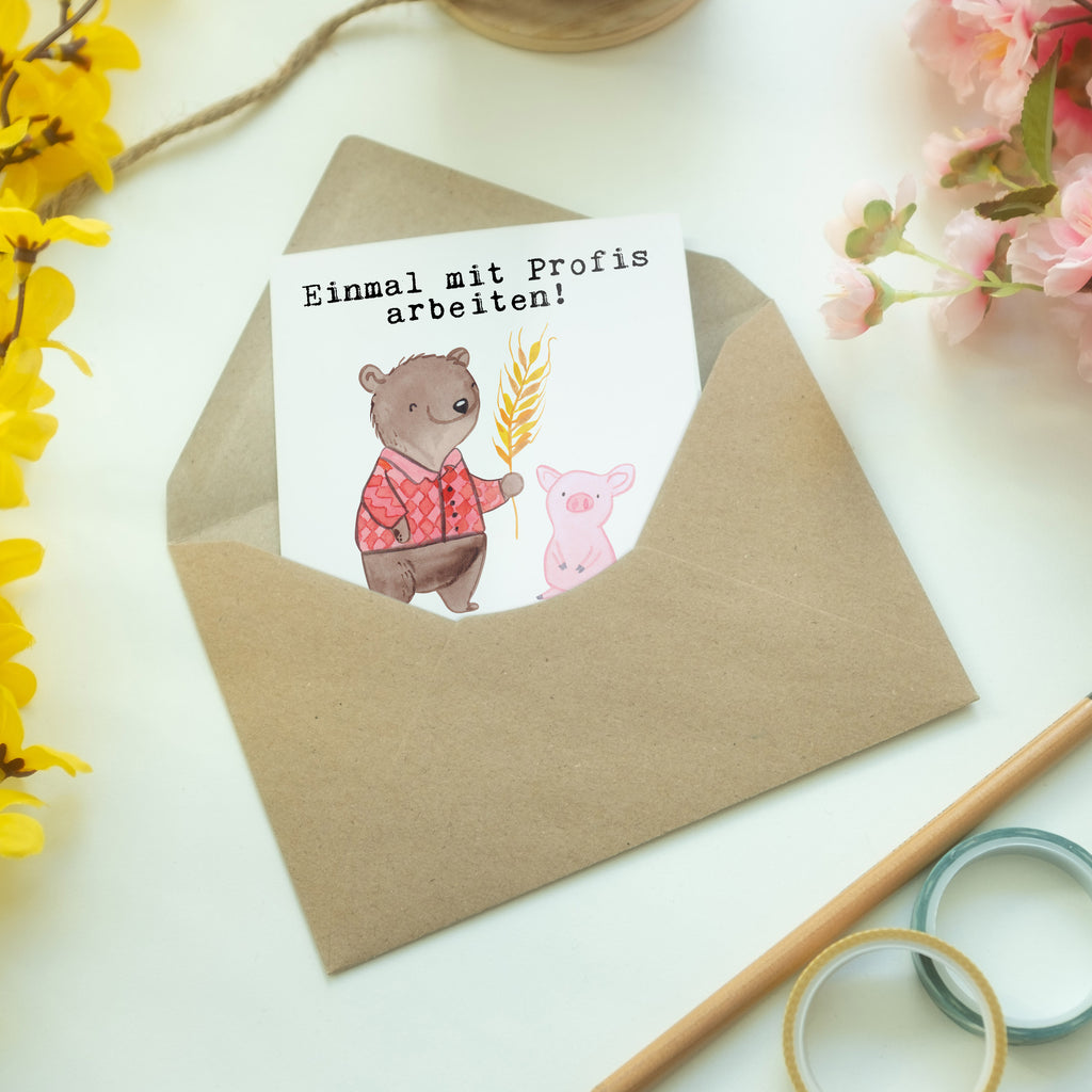 Grußkarte Bauer aus Leidenschaft Klappkarte, Einladungskarte, Glückwunschkarte, Hochzeitskarte, Geburtstagskarte, Karte, Beruf, Ausbildung, Jubiläum, Abschied, Rente, Kollege, Kollegin, Geschenk, Schenken, Arbeitskollege, Mitarbeiter, Firma, Danke, Dankeschön, Landwirt; Bauer, Tierwirt, Agronom, Farmer, Bauernhof