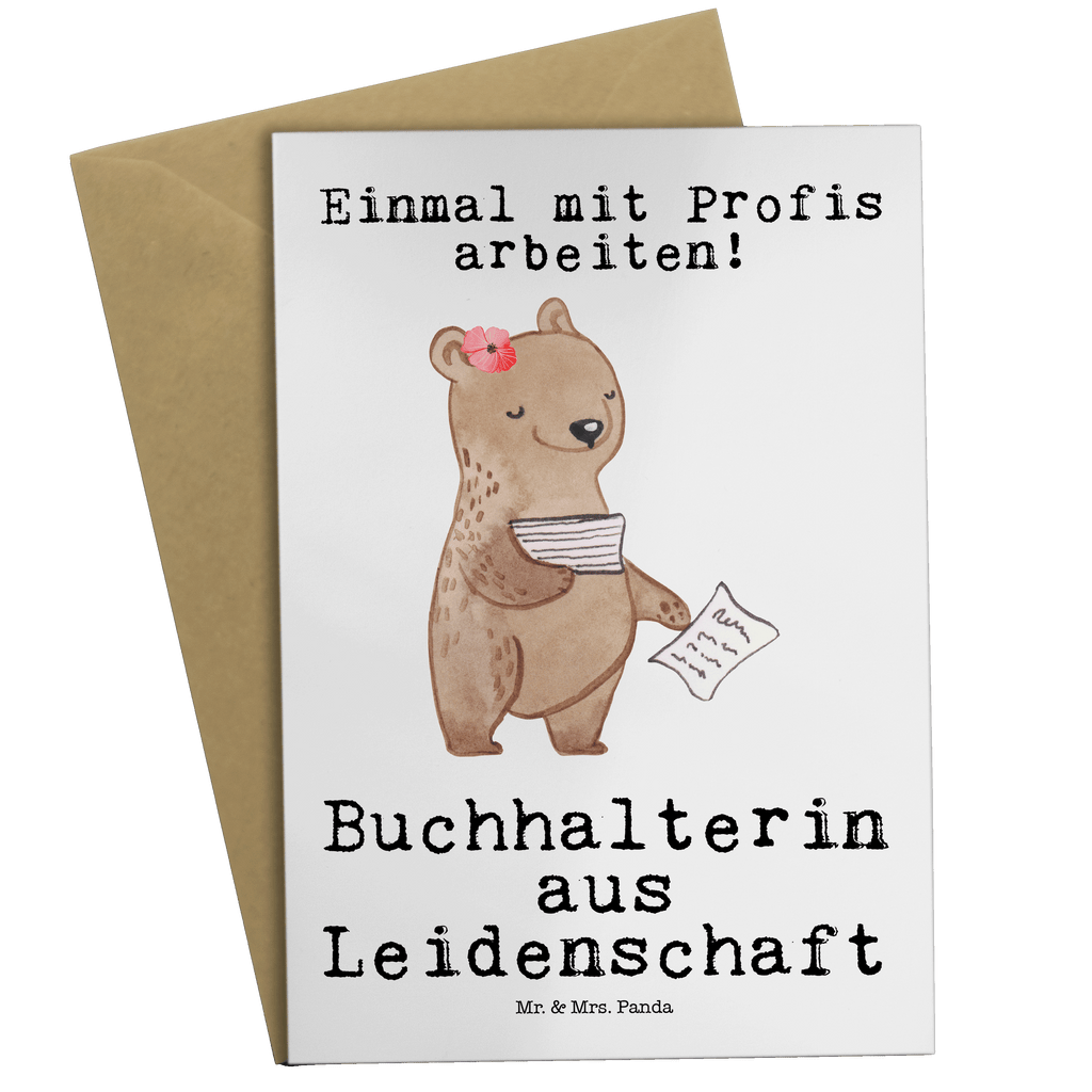 Grußkarte Buchhalterin aus Leidenschaft Klappkarte, Einladungskarte, Glückwunschkarte, Hochzeitskarte, Geburtstagskarte, Karte, Beruf, Ausbildung, Jubiläum, Abschied, Rente, Kollege, Kollegin, Geschenk, Schenken, Arbeitskollege, Mitarbeiter, Firma, Danke, Dankeschön, Buchhalter, in Bürojob, Backoffice Mitarbeiterin, Angestellte