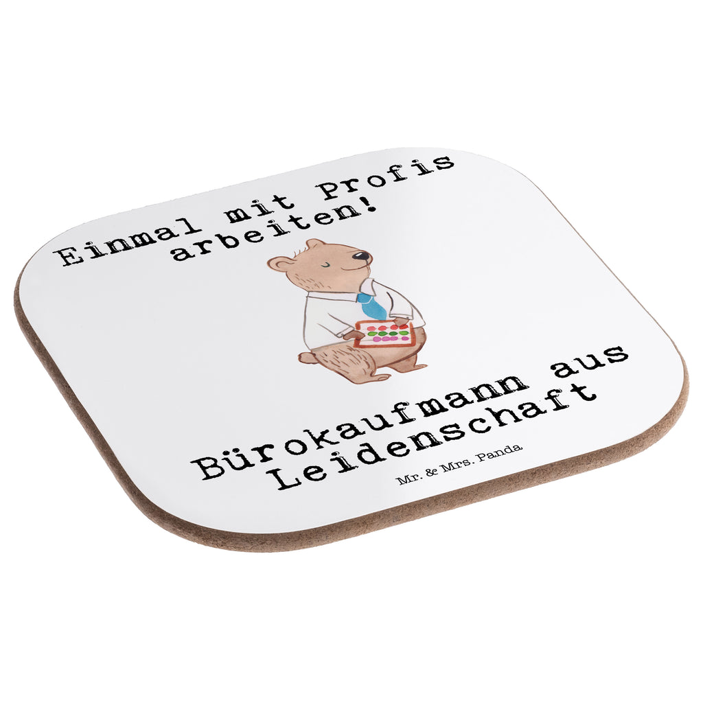 Quadratische Untersetzer Bürokaufmann aus Leidenschaft Bierdeckel, Glasuntersetzer, Untersetzer Gläser, Getränkeuntersetzer, Beruf, Ausbildung, Jubiläum, Abschied, Rente, Kollege, Kollegin, Geschenk, Schenken, Arbeitskollege, Mitarbeiter, Firma, Danke, Dankeschön, Bürokaufmann, Kaufmann für Büromanagement