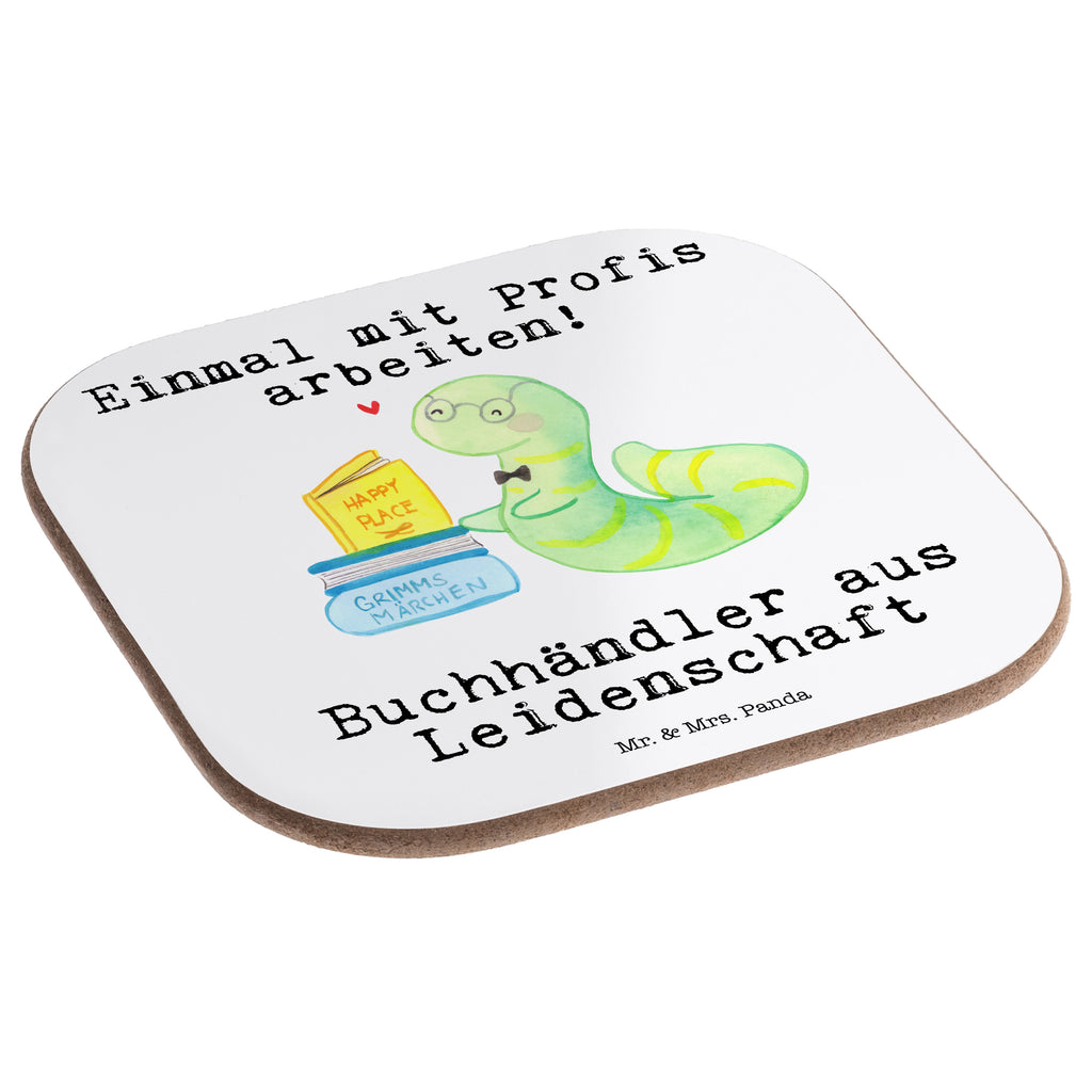 Quadratische Untersetzer Buchhändler aus Leidenschaft Bierdeckel, Glasuntersetzer, Untersetzer Gläser, Getränkeuntersetzer, Beruf, Ausbildung, Jubiläum, Abschied, Rente, Kollege, Kollegin, Geschenk, Schenken, Arbeitskollege, Mitarbeiter, Firma, Danke, Dankeschön, Buchhändler, Buchhandlung, Buchverkäufer, Bibliothekar, Bücherwurm