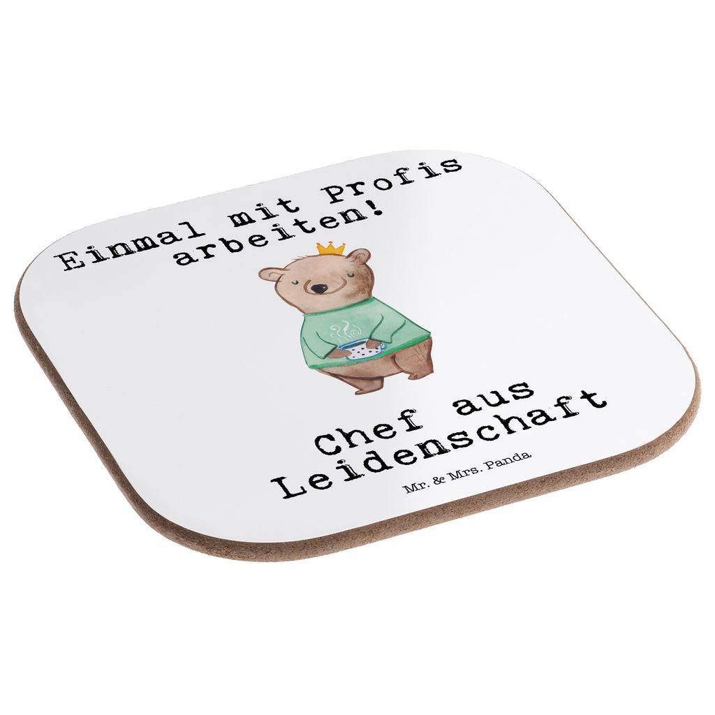 Quadratische Untersetzer Chef aus Leidenschaft Bierdeckel, Glasuntersetzer, Untersetzer Gläser, Getränkeuntersetzer, Beruf, Ausbildung, Jubiläum, Abschied, Rente, Kollege, Kollegin, Geschenk, Schenken, Arbeitskollege, Mitarbeiter, Firma, Danke, Dankeschön, CEO, Chef, Führungskraft, Geschäftsinhaber, Firmeninhaber, Unternehmensinhaber, Direktor, Leiter