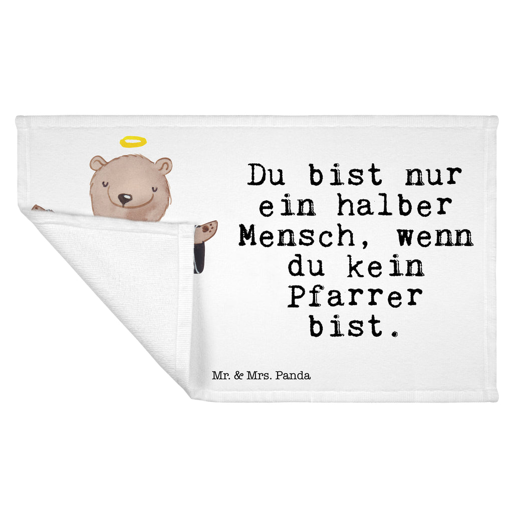 Gäste Handtuch Pfarrer mit Herz Gästetuch, Reisehandtuch, Sport Handtuch, Frottier, Kinder Handtuch, Beruf, Ausbildung, Jubiläum, Abschied, Rente, Kollege, Kollegin, Geschenk, Schenken, Arbeitskollege, Mitarbeiter, Firma, Danke, Dankeschön, Pastor, Diener Gottes<br />Geistlicher, Pfarrer, Prediger<br />Priester, Theologe, Kirche