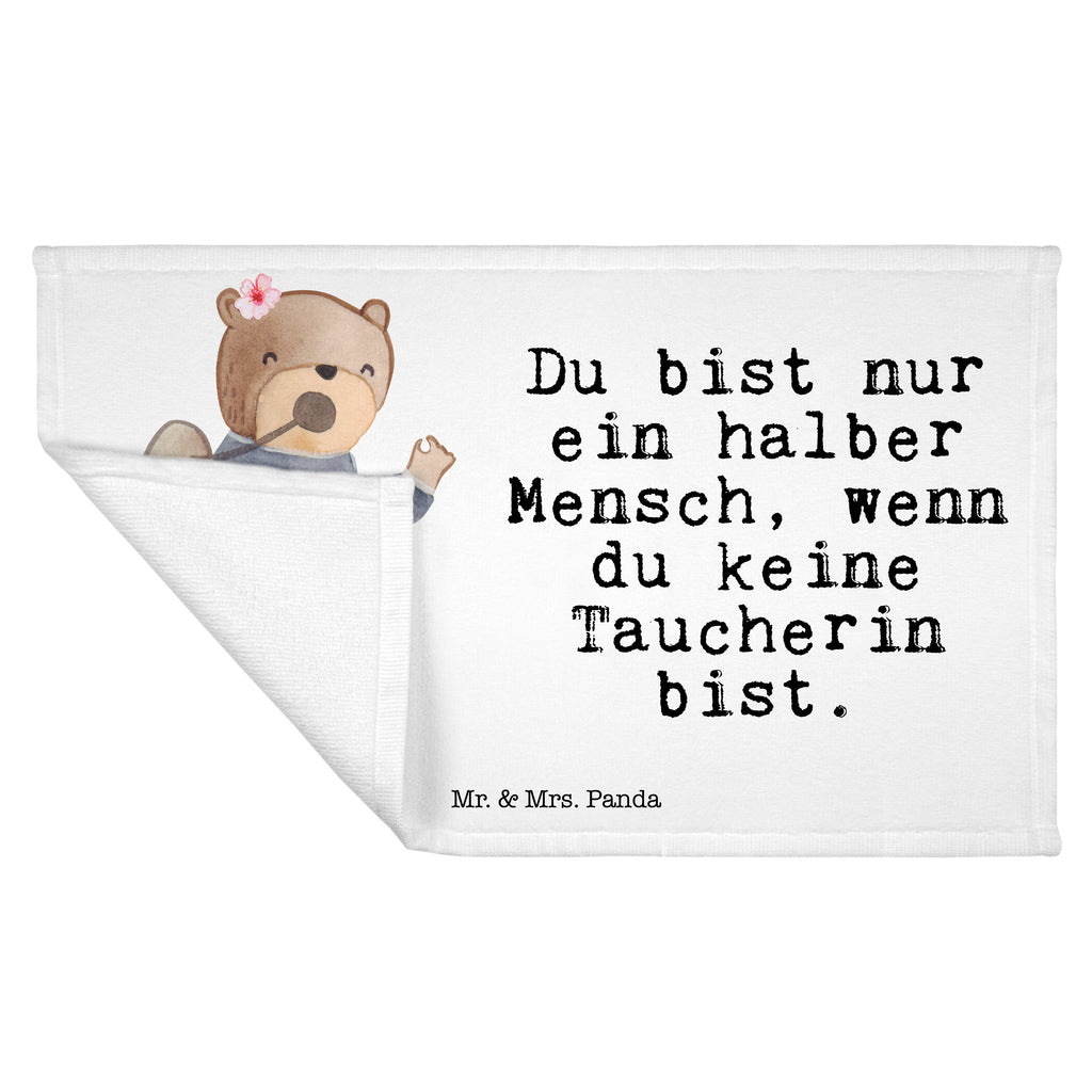 Gäste Handtuch Taucherin mit Herz Gästetuch, Reisehandtuch, Sport Handtuch, Frottier, Kinder Handtuch, Beruf, Ausbildung, Jubiläum, Abschied, Rente, Kollege, Kollegin, Geschenk, Schenken, Arbeitskollege, Mitarbeiter, Firma, Danke, Dankeschön