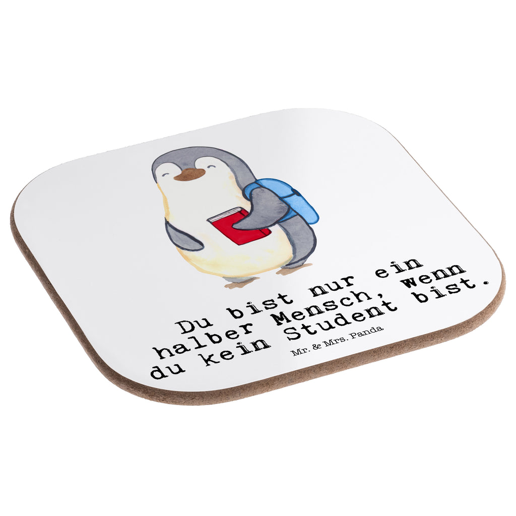 Quadratische Untersetzer Student mit Herz Bierdeckel, Glasuntersetzer, Untersetzer Gläser, Getränkeuntersetzer, Beruf, Ausbildung, Jubiläum, Abschied, Rente, Kollege, Kollegin, Geschenk, Schenken, Arbeitskollege, Mitarbeiter, Firma, Danke, Dankeschön