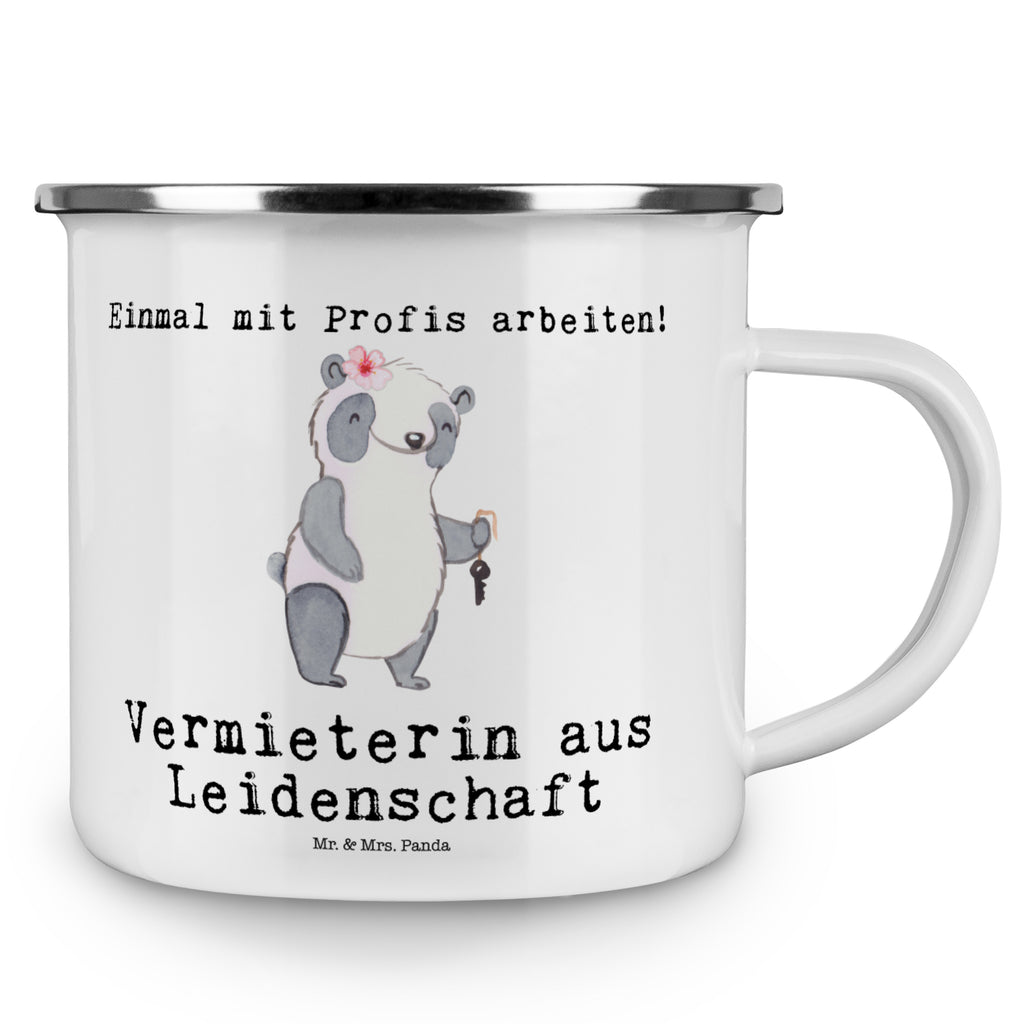 Camping Emaille Tasse Vermieterin aus Leidenschaft Campingtasse, Trinkbecher, Metalltasse, Outdoor Tasse, Emaille Trinkbecher, Blechtasse Outdoor, Emaille Campingbecher, Edelstahl Trinkbecher, Metalltasse für Camping, Kaffee Blechtasse, Camping Tasse Metall, Beruf, Ausbildung, Jubiläum, Abschied, Rente, Kollege, Kollegin, Geschenk, Schenken, Arbeitskollege, Mitarbeiter, Firma, Danke, Dankeschön