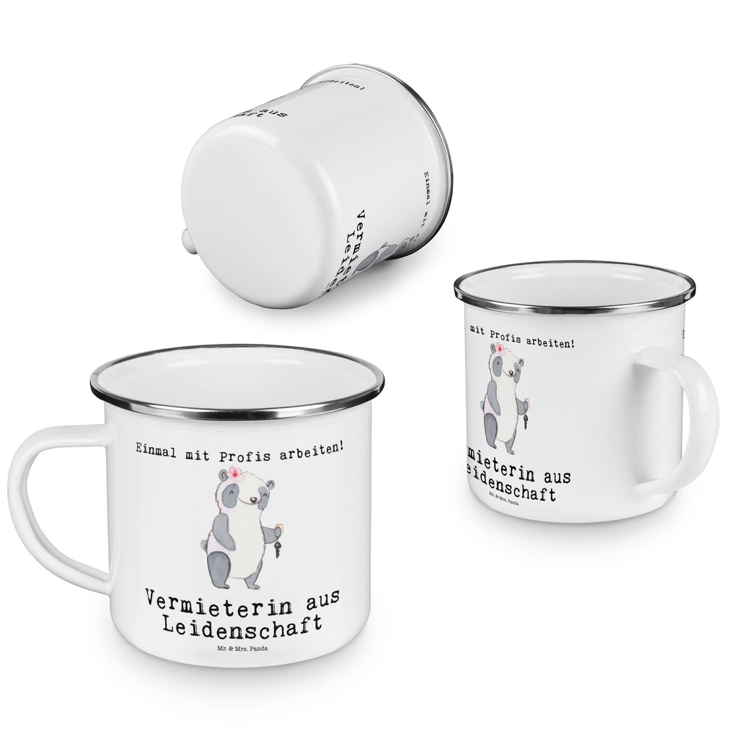 Camping Emaille Tasse Vermieterin aus Leidenschaft Campingtasse, Trinkbecher, Metalltasse, Outdoor Tasse, Emaille Trinkbecher, Blechtasse Outdoor, Emaille Campingbecher, Edelstahl Trinkbecher, Metalltasse für Camping, Kaffee Blechtasse, Camping Tasse Metall, Beruf, Ausbildung, Jubiläum, Abschied, Rente, Kollege, Kollegin, Geschenk, Schenken, Arbeitskollege, Mitarbeiter, Firma, Danke, Dankeschön