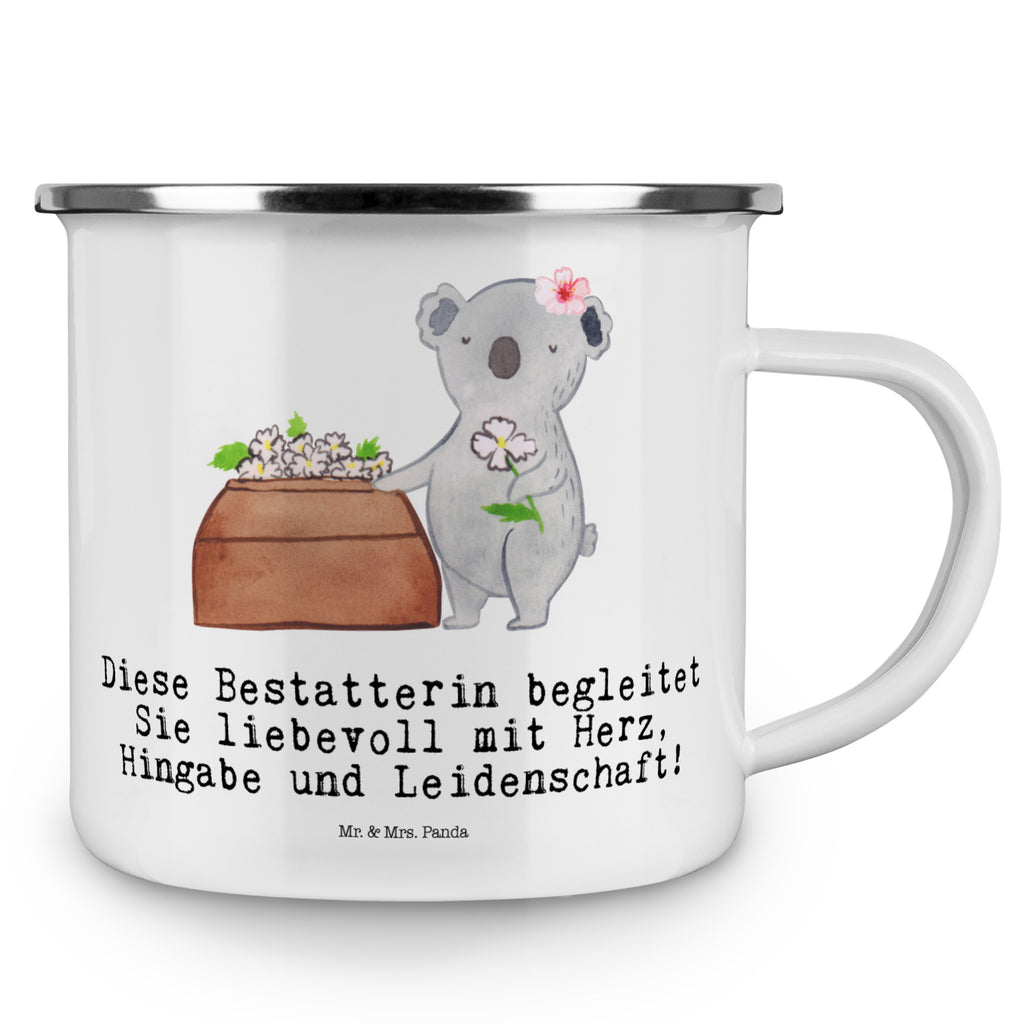 Camping Emaille Tasse Bestatterin mit Herz Campingtasse, Trinkbecher, Metalltasse, Outdoor Tasse, Emaille Trinkbecher, Blechtasse Outdoor, Emaille Campingbecher, Edelstahl Trinkbecher, Metalltasse für Camping, Kaffee Blechtasse, Camping Tasse Metall, Beruf, Ausbildung, Jubiläum, Abschied, Rente, Kollege, Kollegin, Geschenk, Schenken, Arbeitskollege, Mitarbeiter, Firma, Danke, Dankeschön