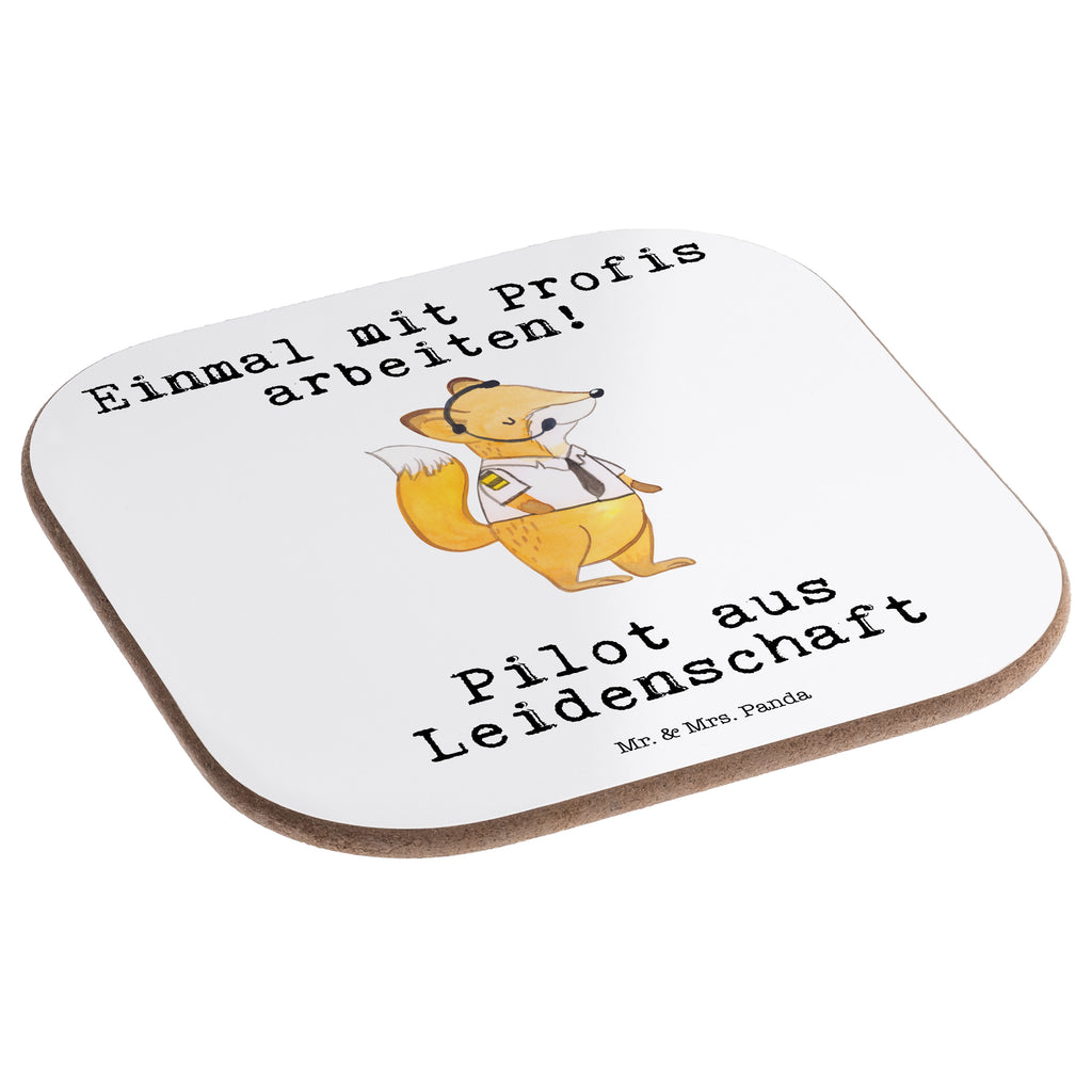 Quadratische Untersetzer Pilot aus Leidenschaft Bierdeckel, Glasuntersetzer, Untersetzer Gläser, Getränkeuntersetzer, Beruf, Ausbildung, Jubiläum, Abschied, Rente, Kollege, Kollegin, Geschenk, Schenken, Arbeitskollege, Mitarbeiter, Firma, Danke, Dankeschön, Pilot, Flugkapitän, Cockpit, Flugzeug