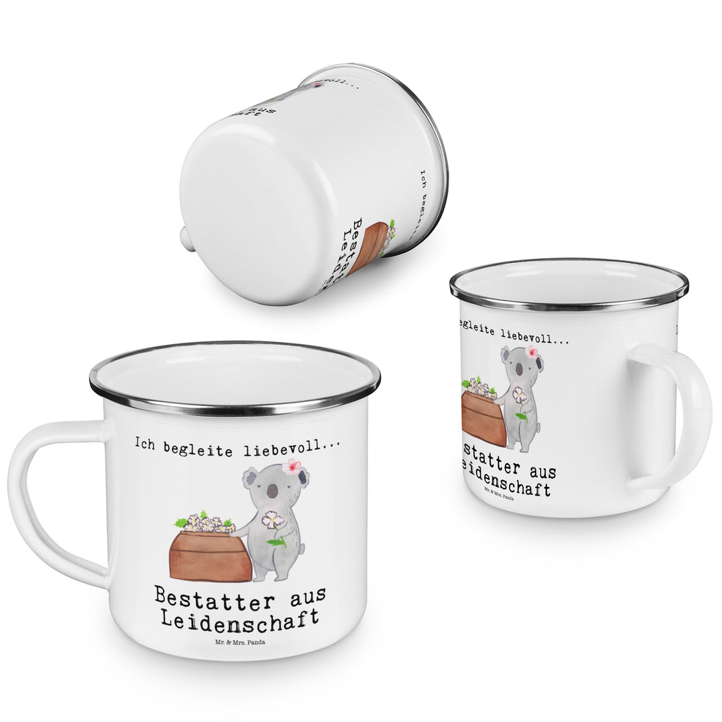 Camping Emaille Tasse Bestatter aus Leidenschaft Campingtasse, Trinkbecher, Metalltasse, Outdoor Tasse, Emaille Trinkbecher, Blechtasse Outdoor, Emaille Campingbecher, Edelstahl Trinkbecher, Metalltasse für Camping, Kaffee Blechtasse, Camping Tasse Metall, Beruf, Ausbildung, Jubiläum, Abschied, Rente, Kollege, Kollegin, Geschenk, Schenken, Arbeitskollege, Mitarbeiter, Firma, Danke, Dankeschön