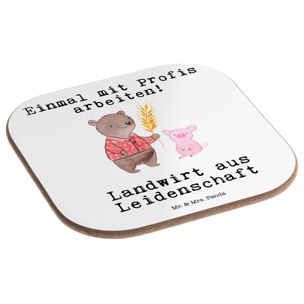Quadratische Untersetzer Landwirt aus Leidenschaft Bierdeckel, Glasuntersetzer, Untersetzer Gläser, Getränkeuntersetzer, Beruf, Ausbildung, Jubiläum, Abschied, Rente, Kollege, Kollegin, Geschenk, Schenken, Arbeitskollege, Mitarbeiter, Firma, Danke, Dankeschön, Landwirt; Bauer, Tierwirt, Agronom, Farmer, Bauernhof