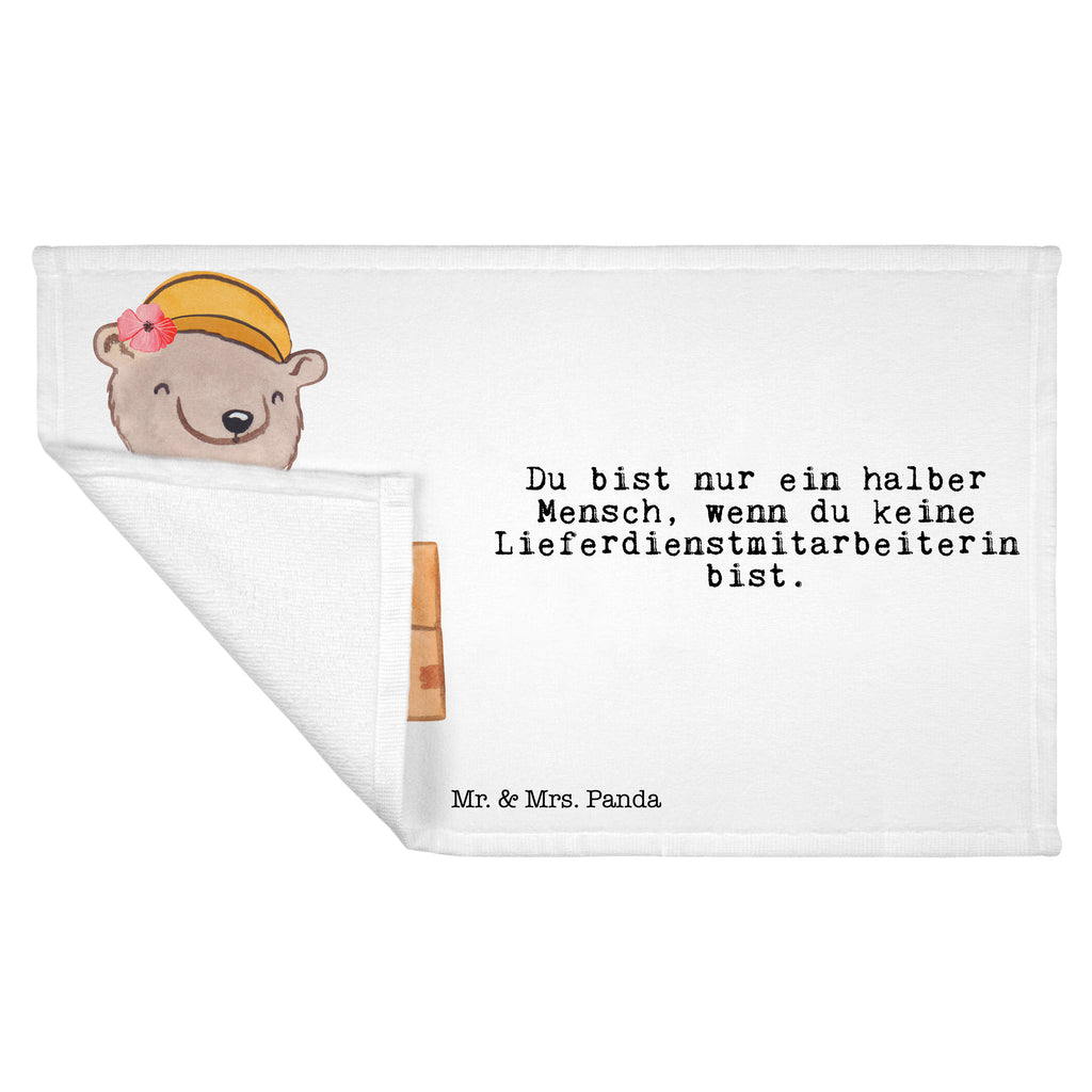 Gäste Handtuch Lieferdienstmitarbeiterin mit Herz Gästetuch, Reisehandtuch, Sport Handtuch, Frottier, Kinder Handtuch, Beruf, Ausbildung, Jubiläum, Abschied, Rente, Kollege, Kollegin, Geschenk, Schenken, Arbeitskollege, Mitarbeiter, Firma, Danke, Dankeschön, Lieferdienstmitarbeiterin, Pizzabäckerin, Pizzabotin, Pizzabringdienst, Lieferbringdienst
