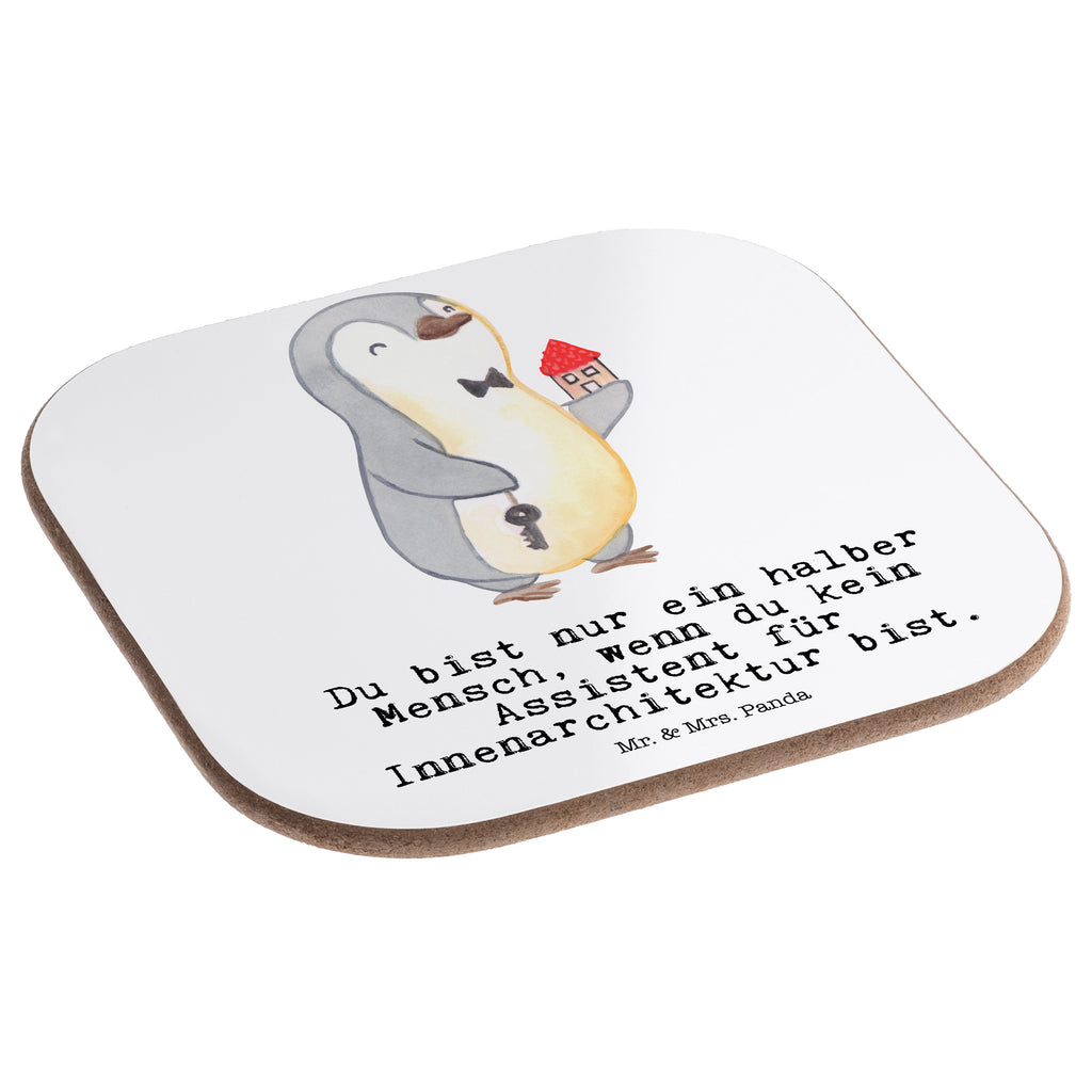 Quadratische Untersetzer Assistent für Innenarchitektur mit Herz Bierdeckel, Glasuntersetzer, Untersetzer Gläser, Getränkeuntersetzer, Beruf, Ausbildung, Jubiläum, Abschied, Rente, Kollege, Kollegin, Geschenk, Schenken, Arbeitskollege, Mitarbeiter, Firma, Danke, Dankeschön