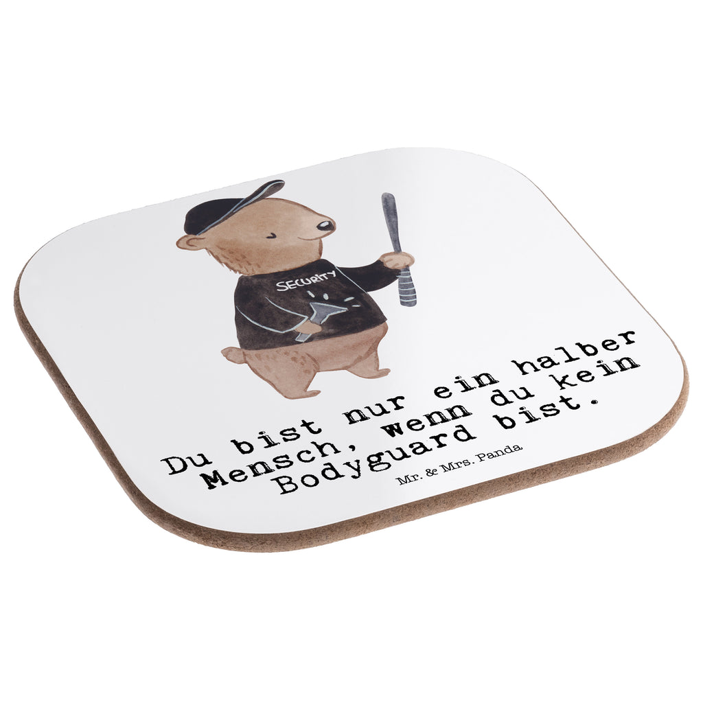 Quadratische Untersetzer Bodyguard mit Herz Bierdeckel, Glasuntersetzer, Untersetzer Gläser, Getränkeuntersetzer, Beruf, Ausbildung, Jubiläum, Abschied, Rente, Kollege, Kollegin, Geschenk, Schenken, Arbeitskollege, Mitarbeiter, Firma, Danke, Dankeschön, Bodyguard, Personenschützer