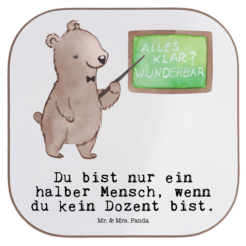 Quadratische Untersetzer Dozent mit Herz Bierdeckel, Glasuntersetzer, Untersetzer Gläser, Getränkeuntersetzer, Beruf, Ausbildung, Jubiläum, Abschied, Rente, Kollege, Kollegin, Geschenk, Schenken, Arbeitskollege, Mitarbeiter, Firma, Danke, Dankeschön, Dozent, Professor, Universität, Vorlesung, Tutor, Akademiker, Uni, Unterricht